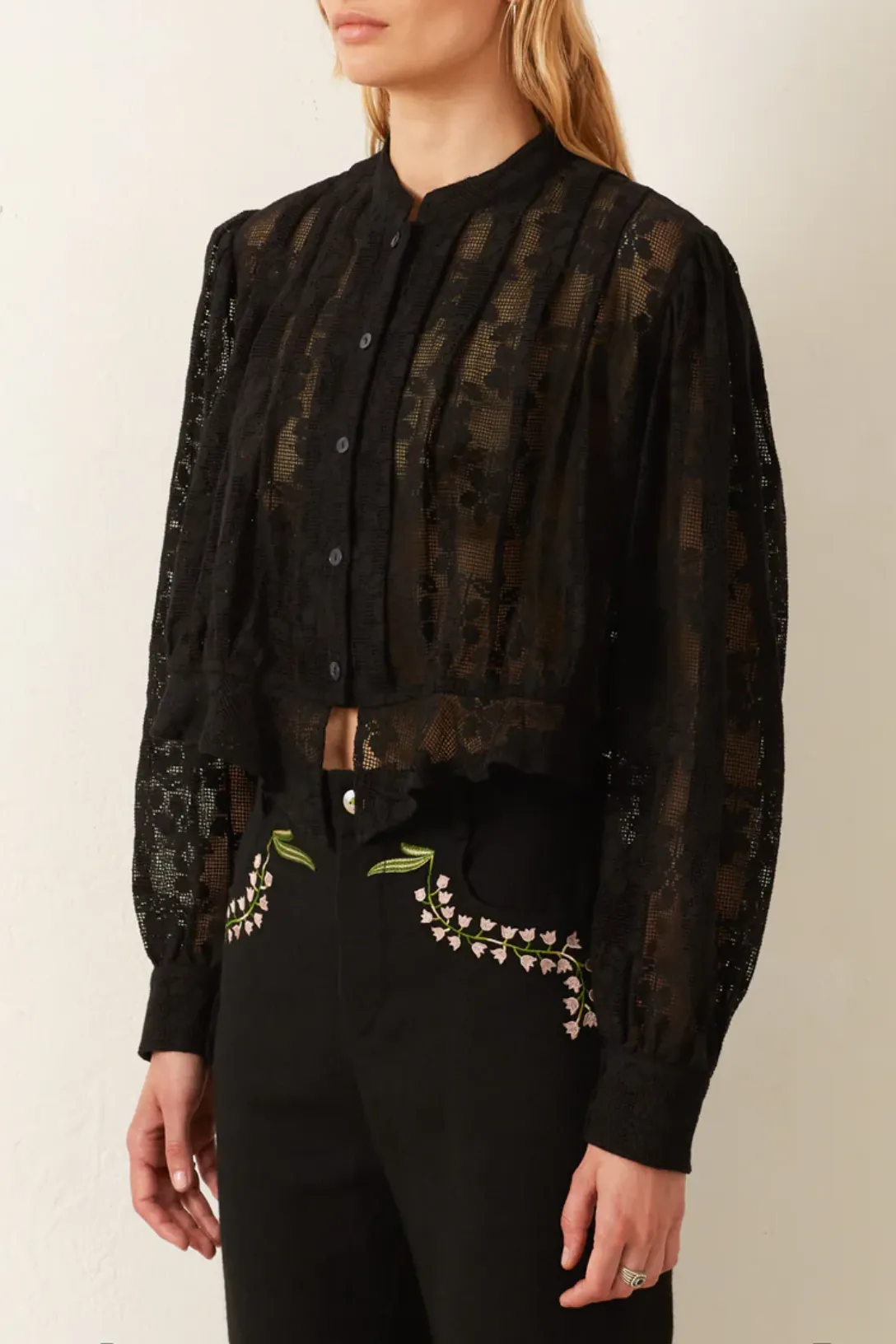 Ryland Blackjack Daisy Shirt | Black