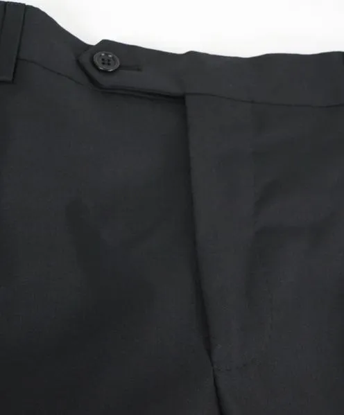 SAKS FIFTH AVE - Black Wool & Silk MADE IN ITALY Flat Front Dress Pants- 38W
