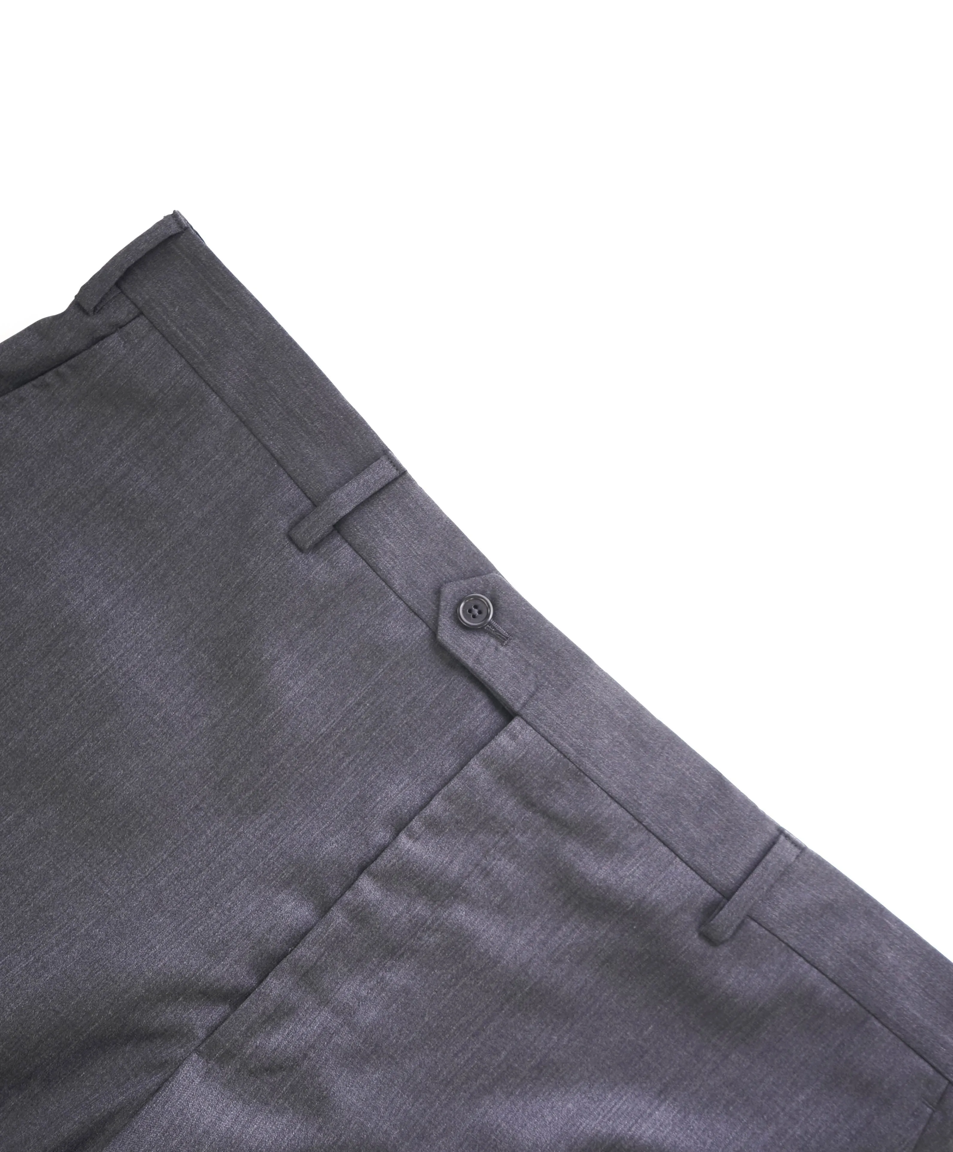 SAKS FIFTH AVE - Charcoal Wool & Silk MADE IN ITALY Flat Front Dress Pants - 40W