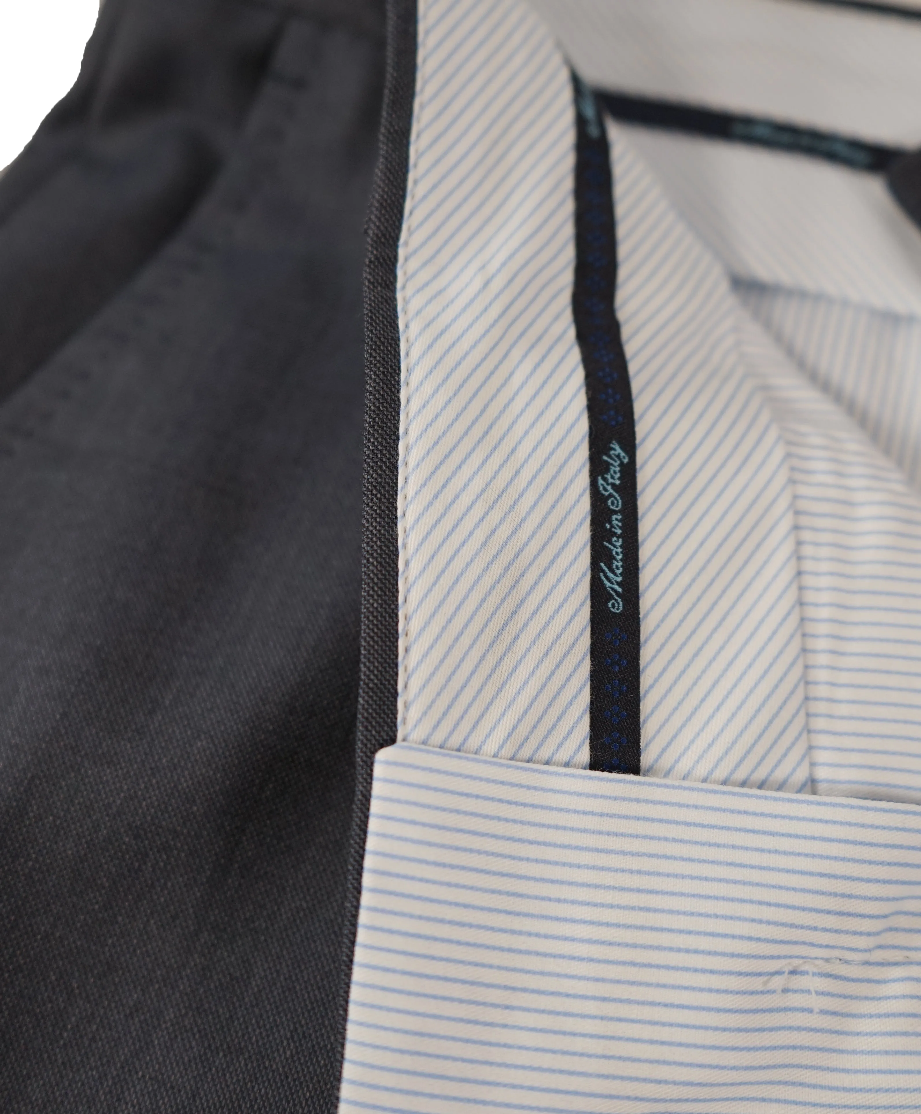 SAKS FIFTH AVE - Medium Blue MADE IN ITALY Flat Front Dress Pants - 32W