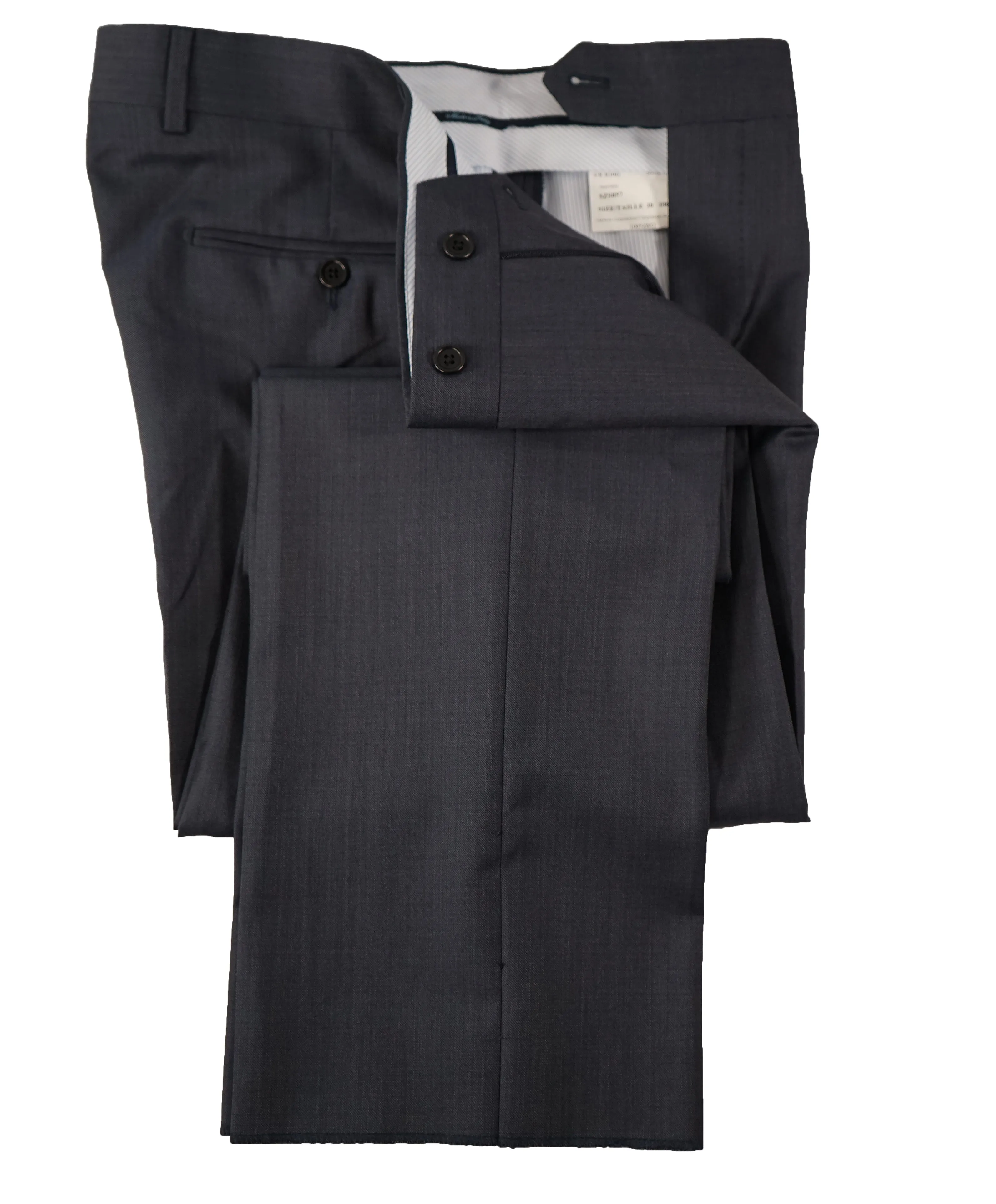 SAKS FIFTH AVE - Medium Blue MADE IN ITALY Flat Front Dress Pants - 32W