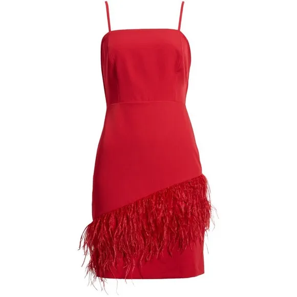 Sam Edelman Feather Hem Sheath Dress NWT Color Wine Size 8