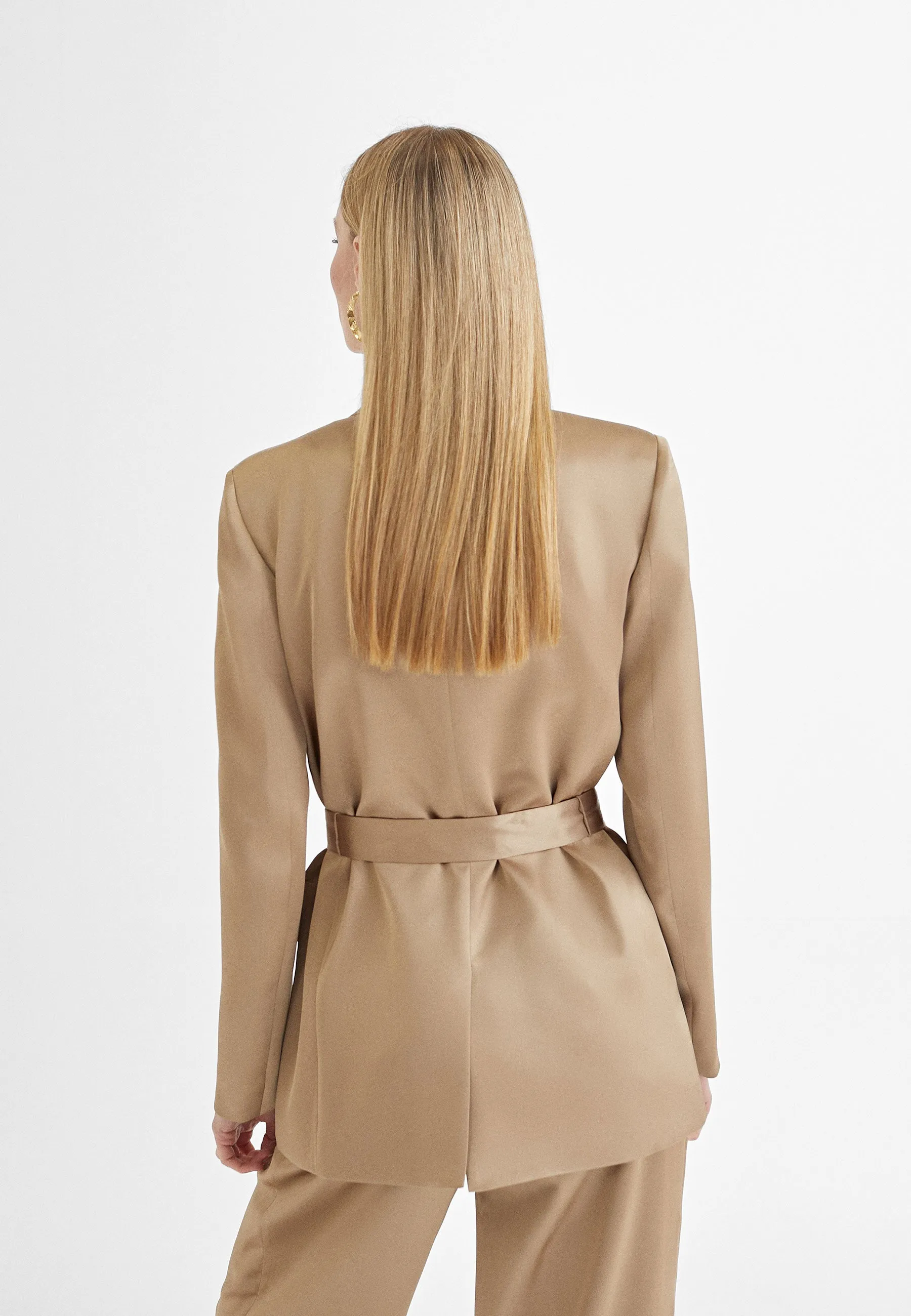 Satin crossover blazer