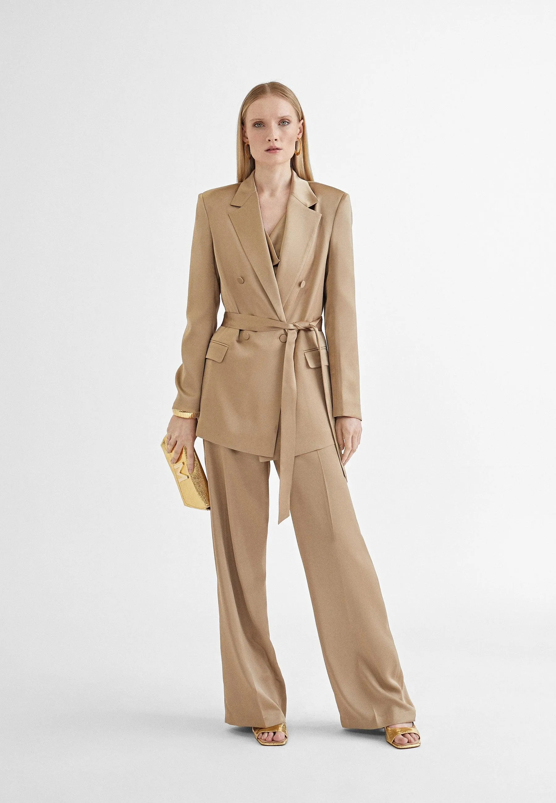 Satin crossover blazer