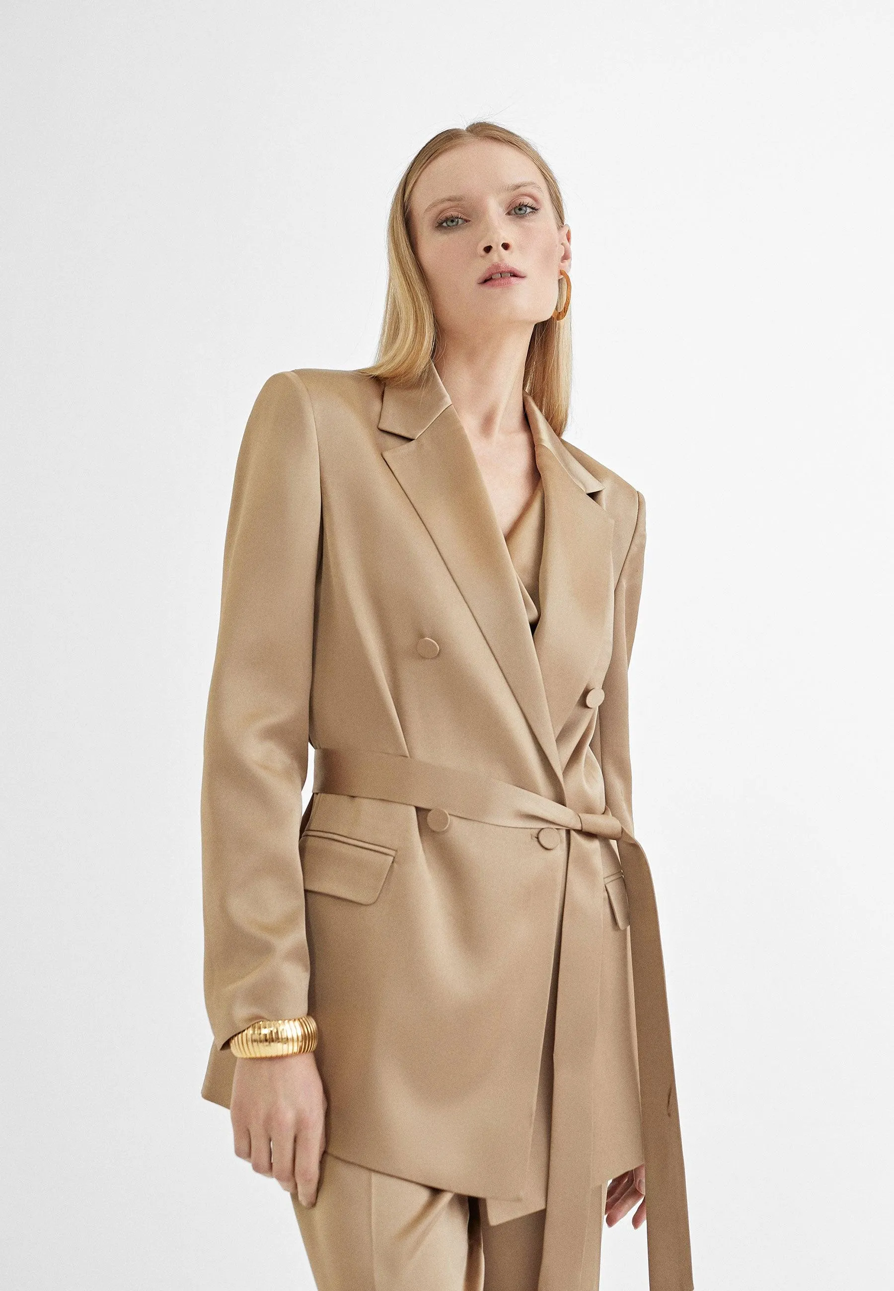 Satin crossover blazer