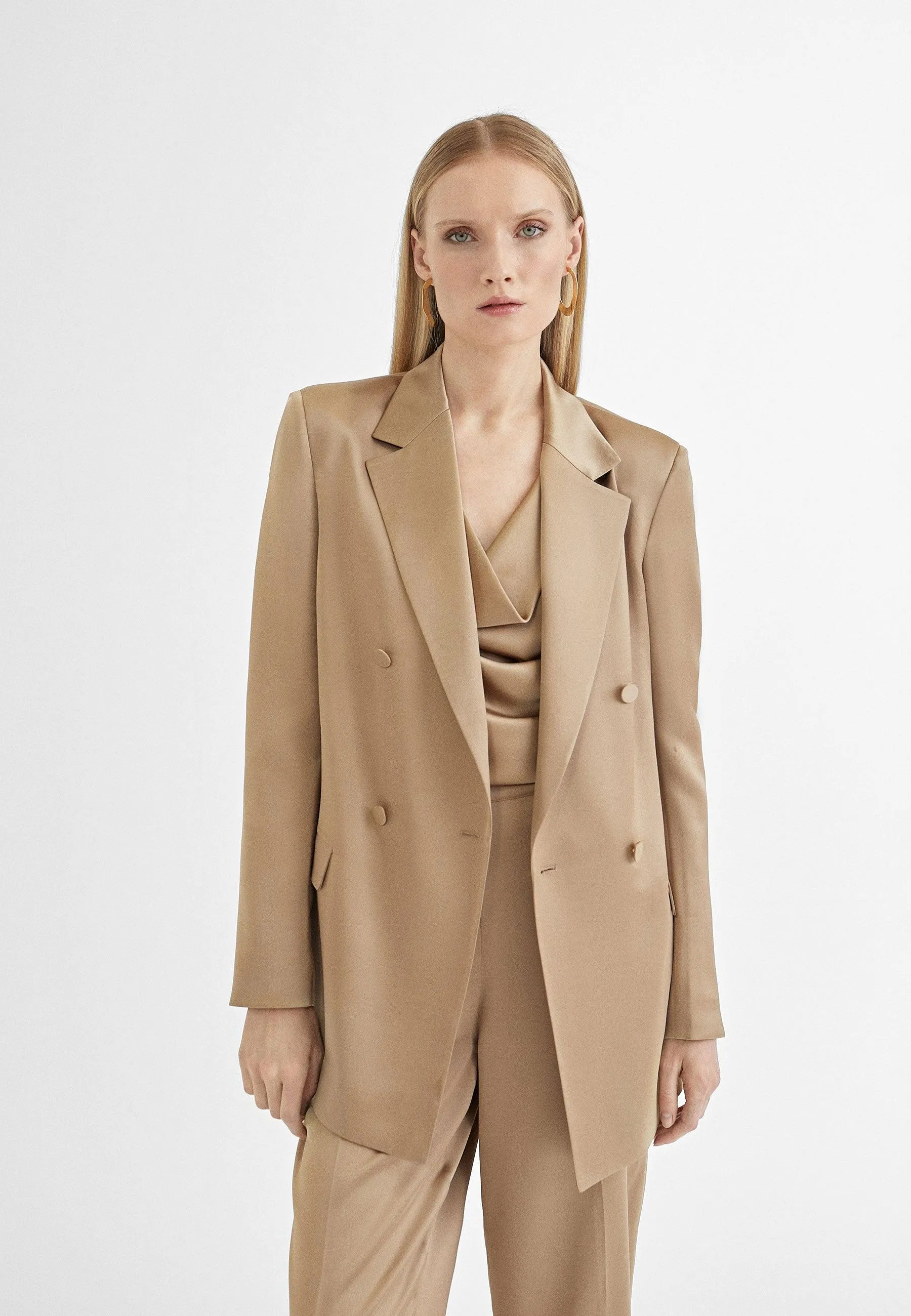 Satin crossover blazer