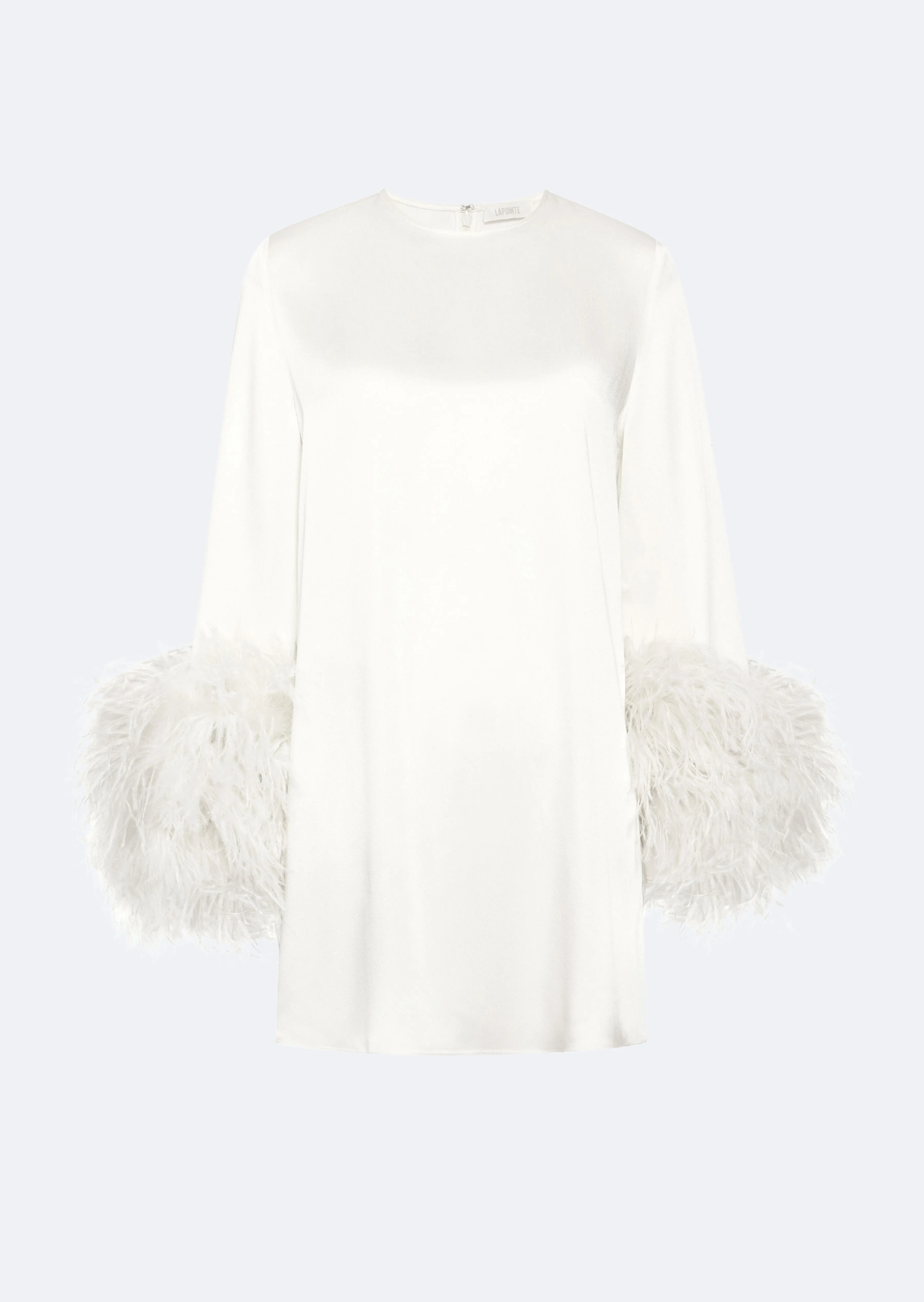 Satin Dress With Feathers