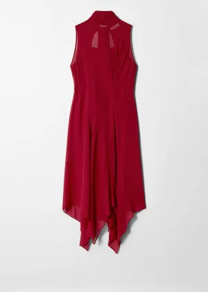 Scarf-Detail Midi Dress