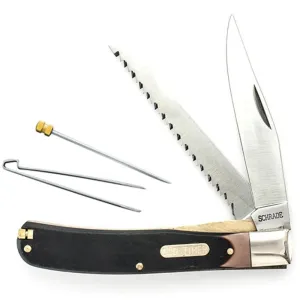 Schrade Old Timer Buzzsaw Trapper Folding Pocket Knife with Leather Sheath 97OT