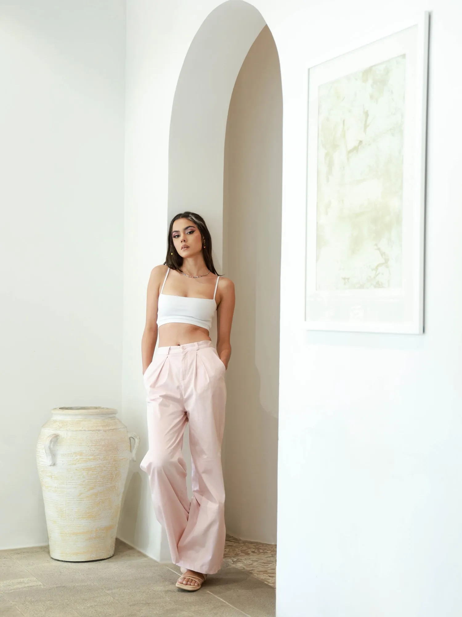 Seam Detailed Wide Leg Pant