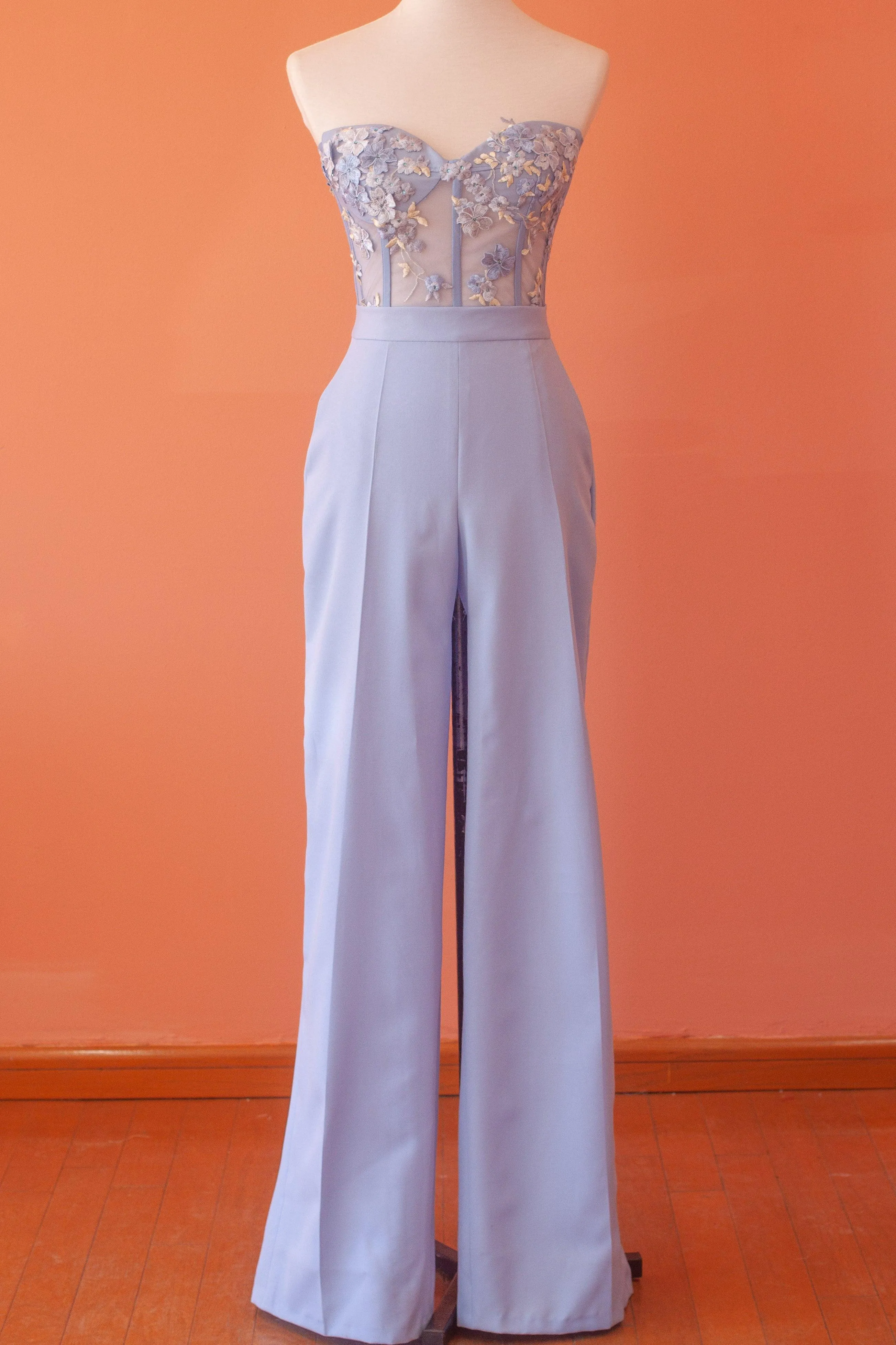 Set Bustier Hydrangeas and Wide Leg Pants
