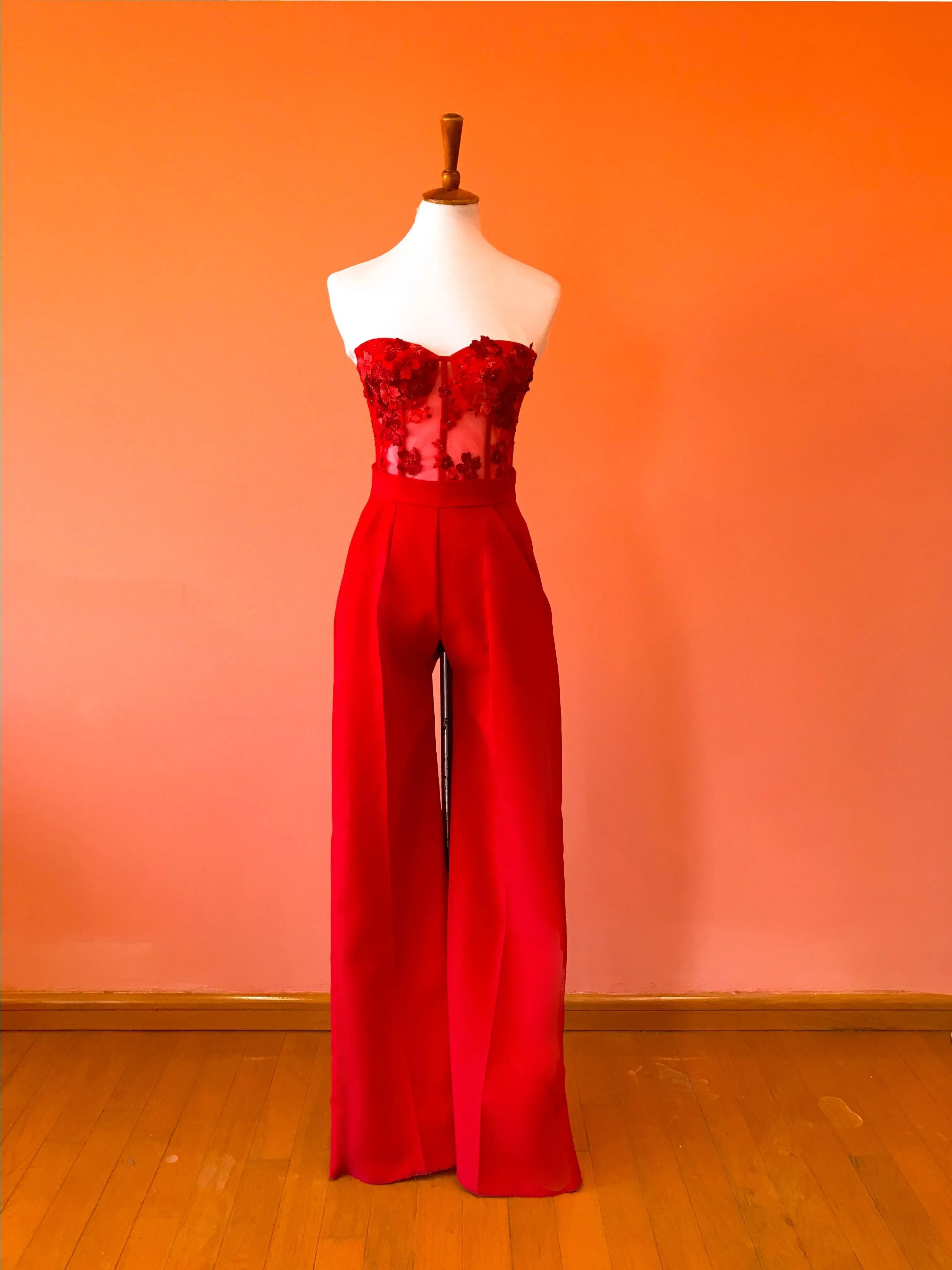 Set Bustier Hydrangeas and Wide Leg Pants