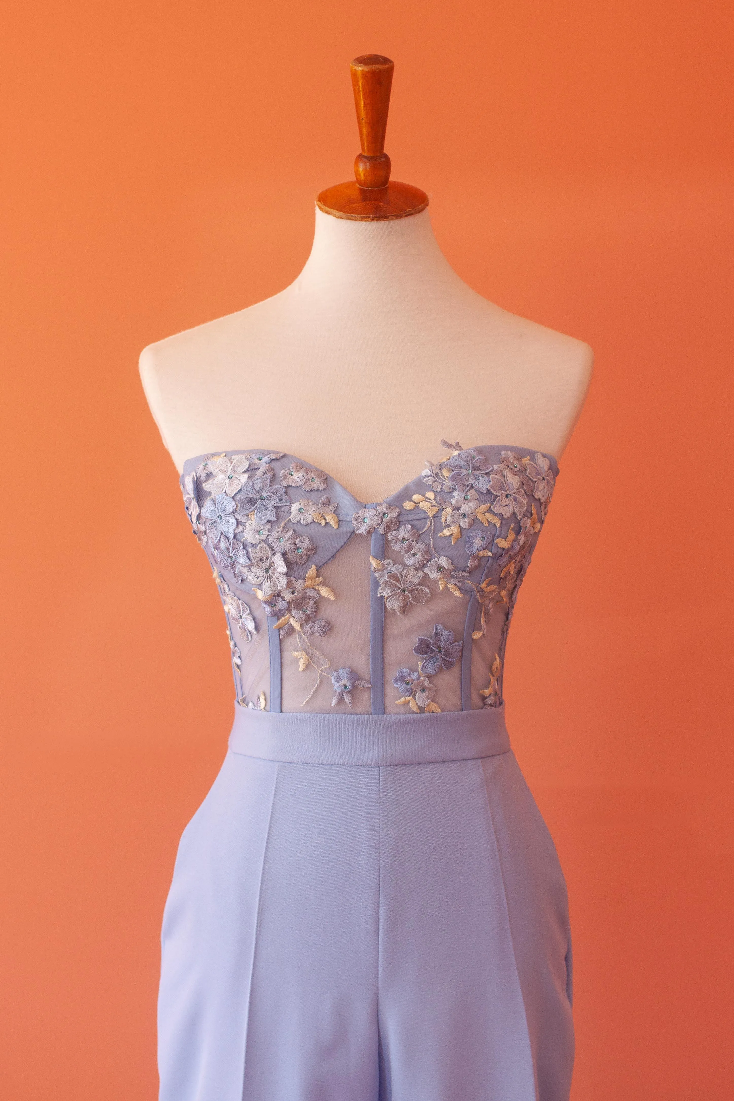 Set Bustier Hydrangeas and Wide Leg Pants