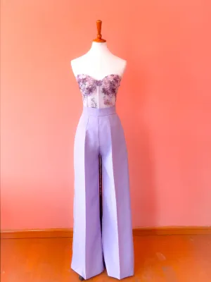 Set Bustier Hydrangeas and Wide Leg Pants