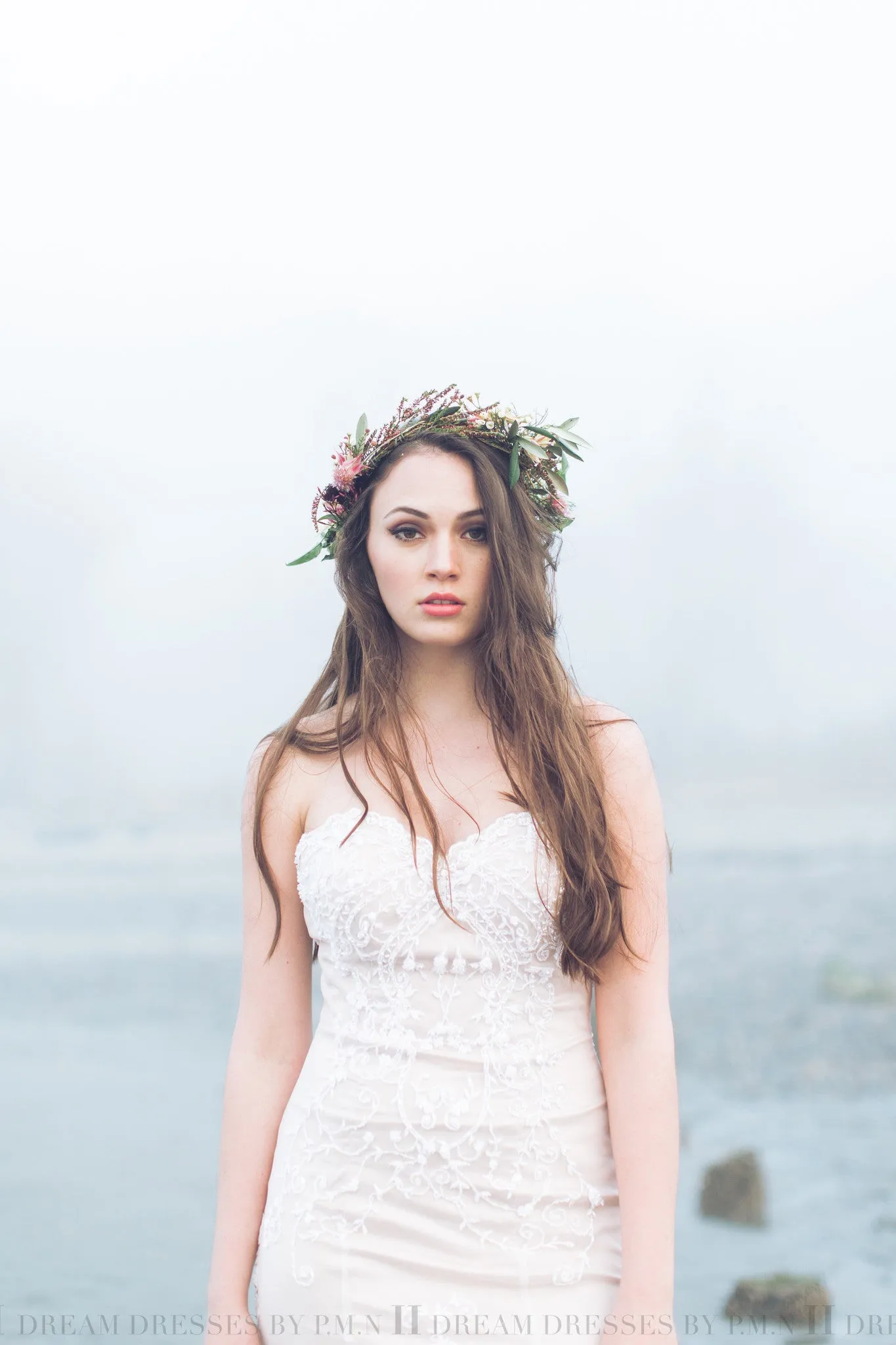 Sheath Beaded Lace Wedding Dress (# IngaLisa)