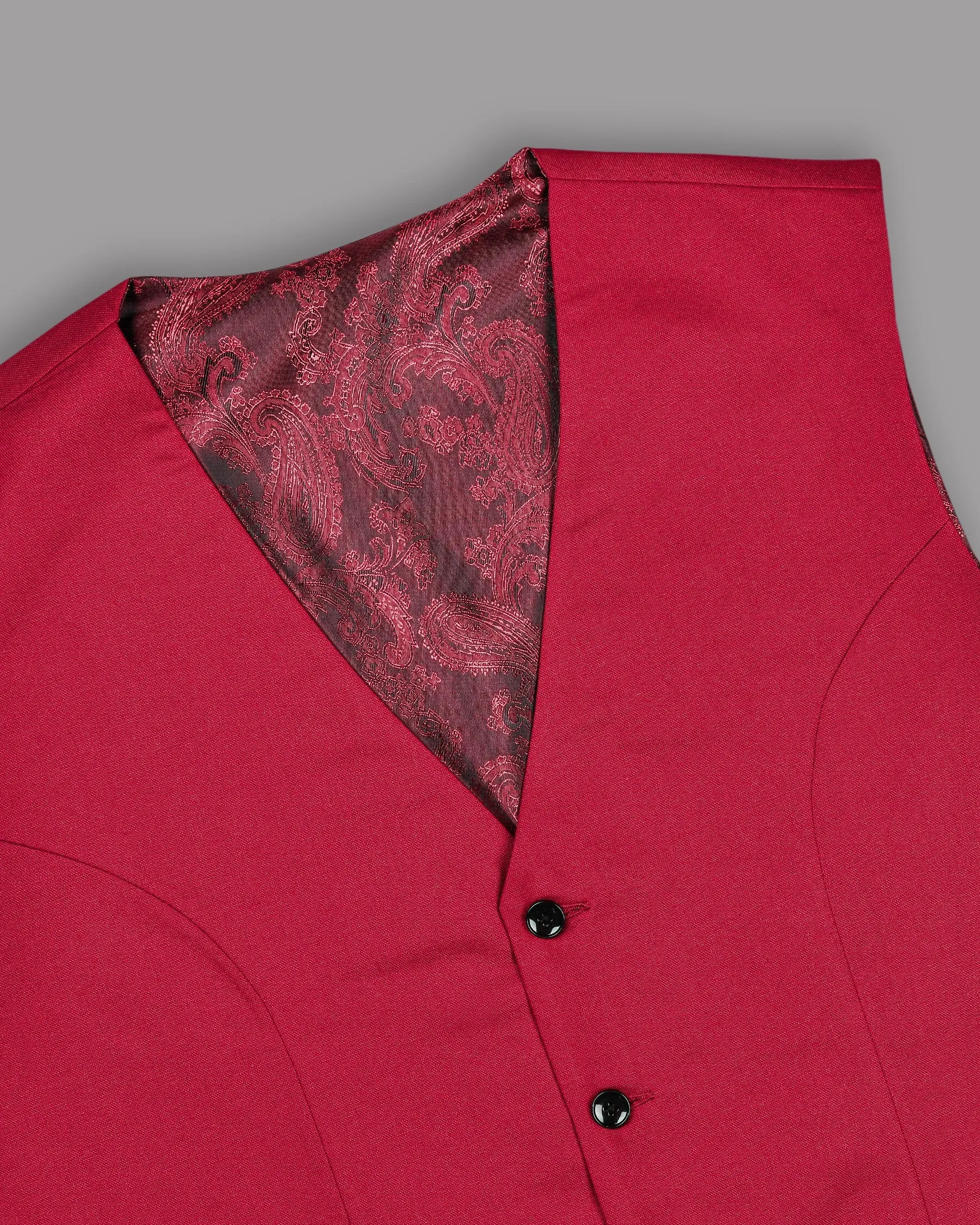 Shiraz Red Luxurious Linen Waistcoat