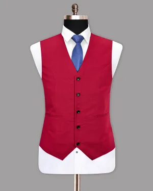 Shiraz Red Luxurious Linen Waistcoat