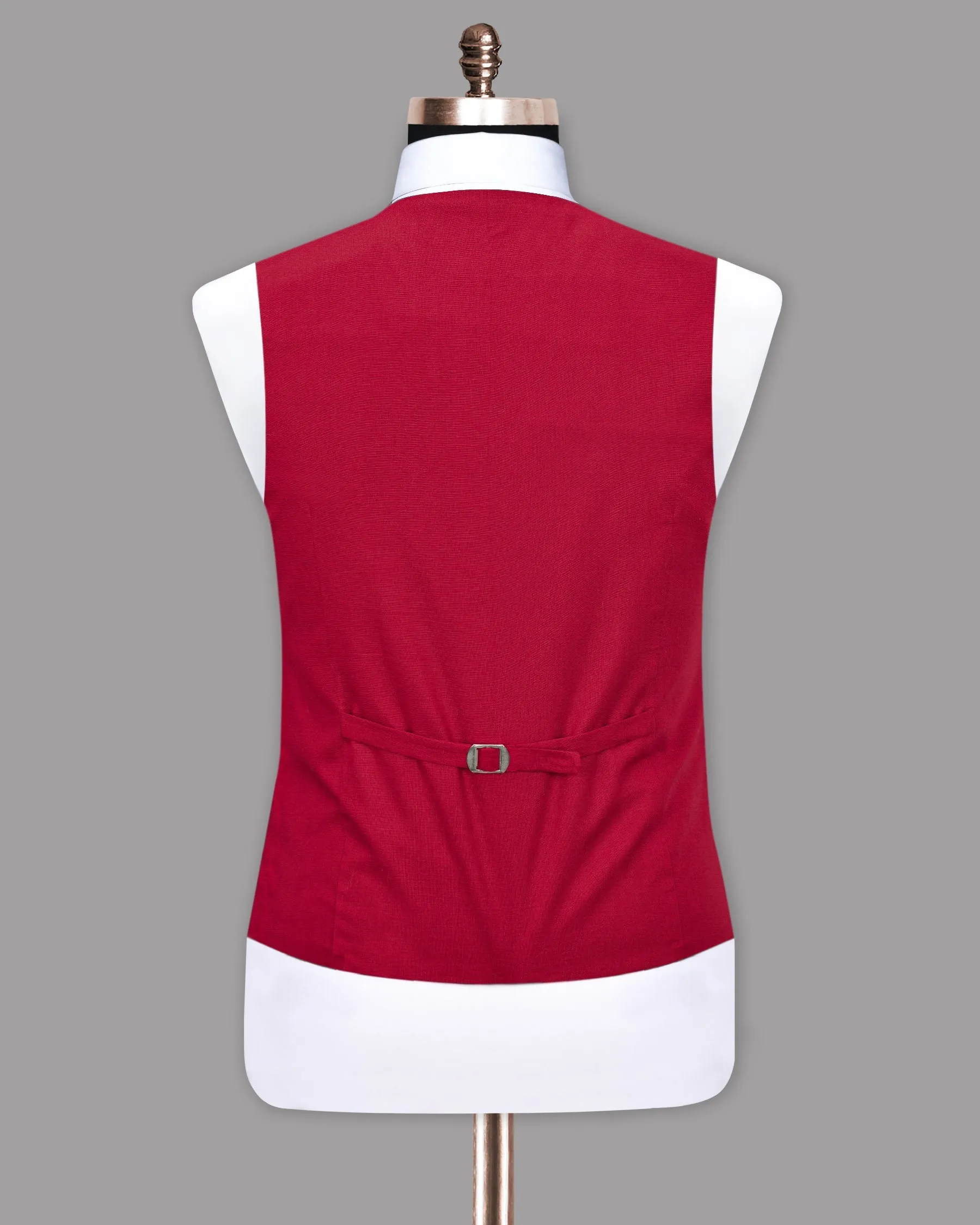 Shiraz Red Luxurious Linen Waistcoat