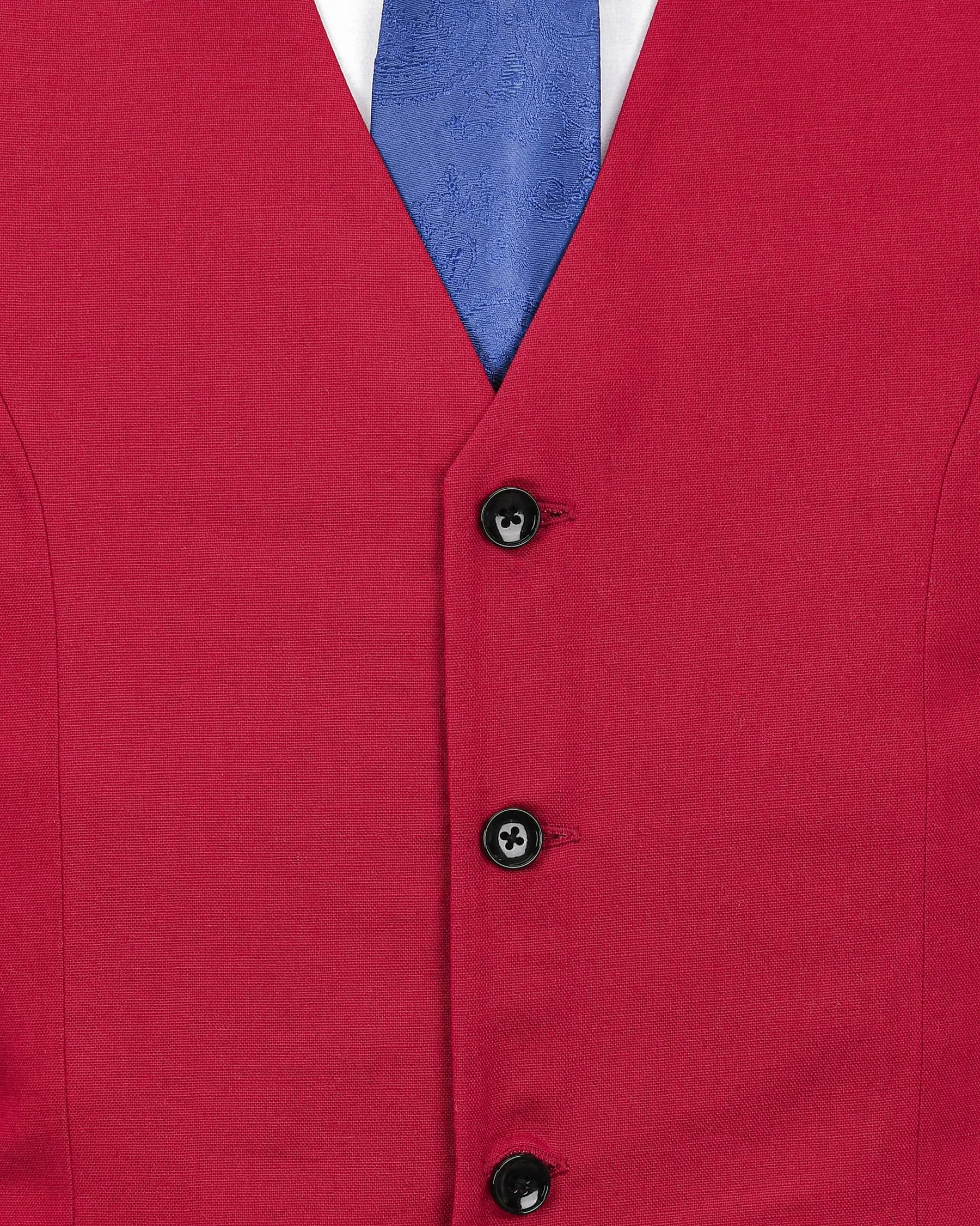 Shiraz Red Luxurious Linen Waistcoat