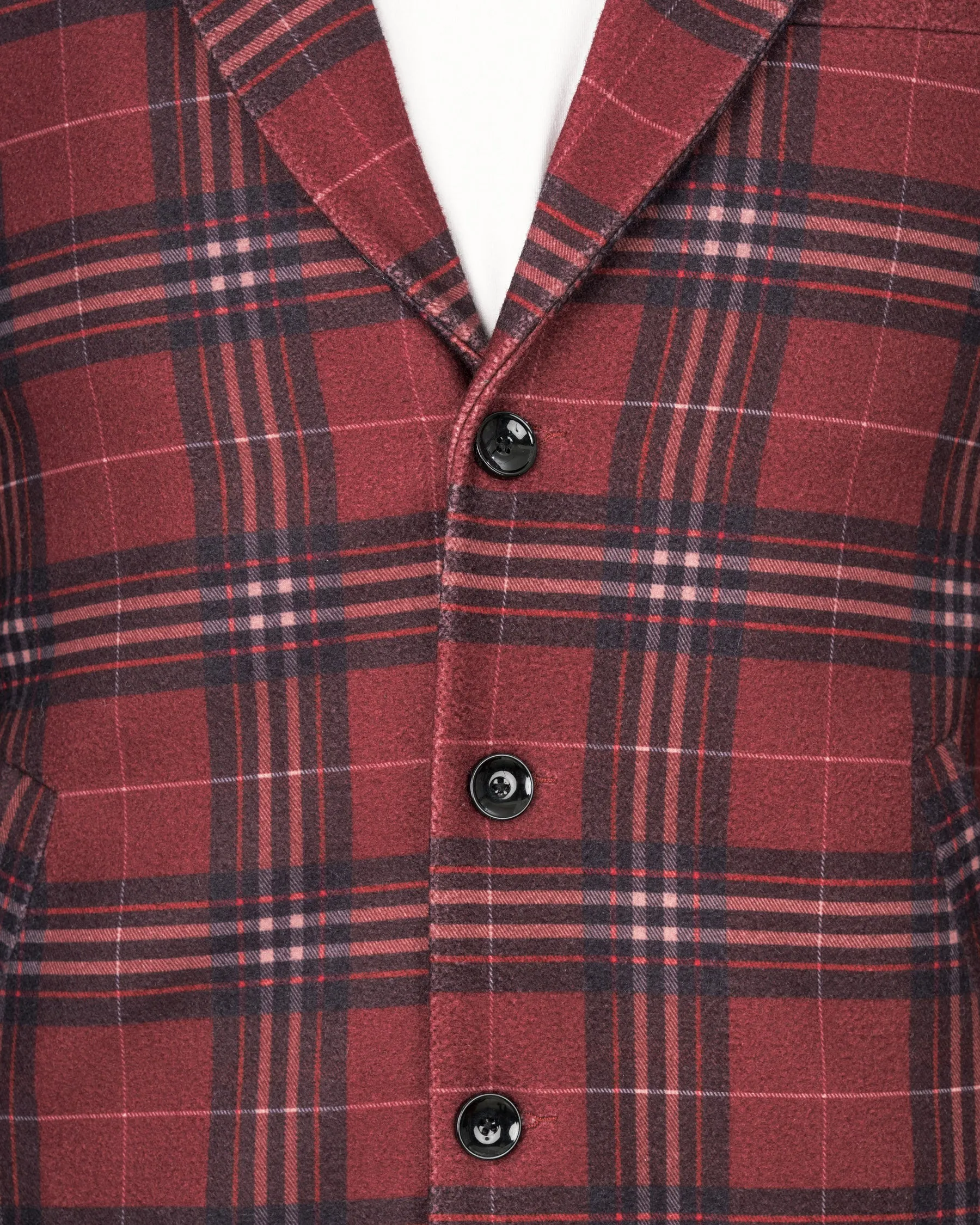 Shiraz Red Plaid Trench Coat