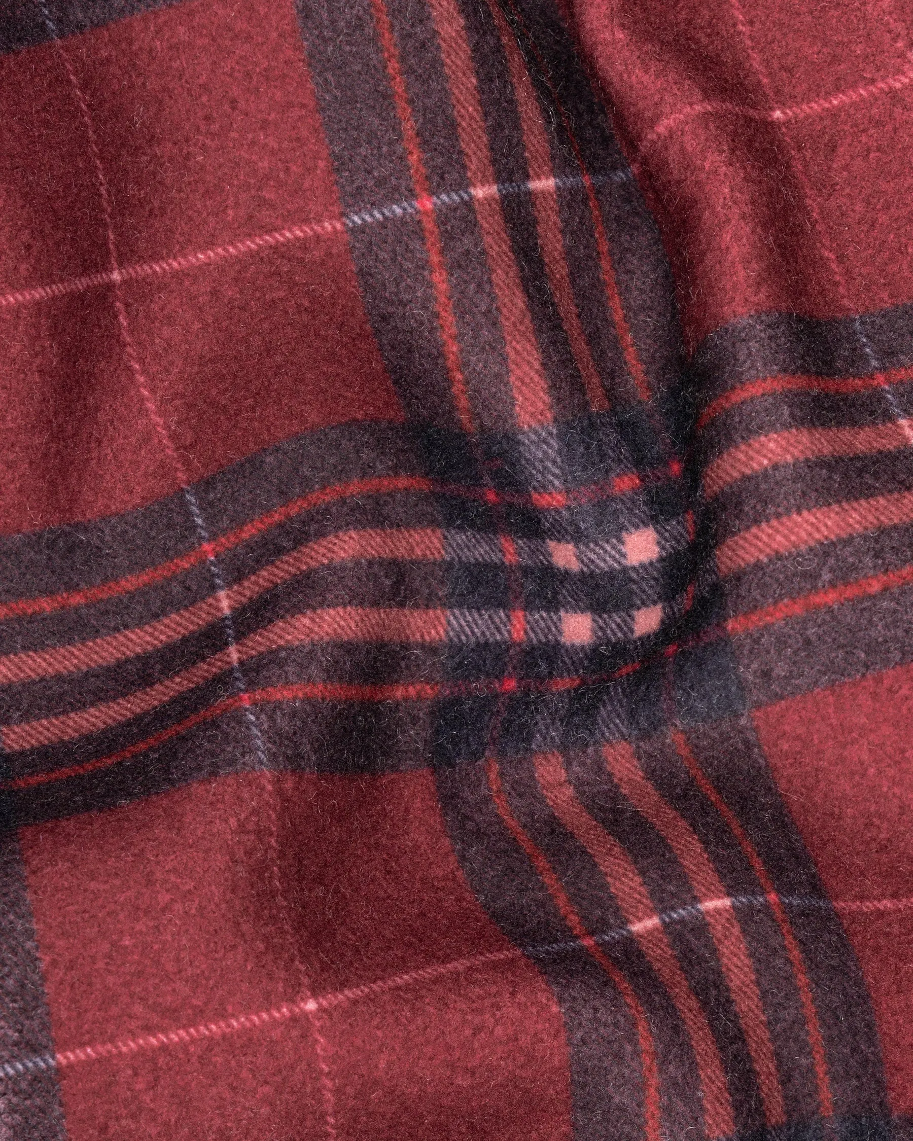 Shiraz Red Plaid Trench Coat