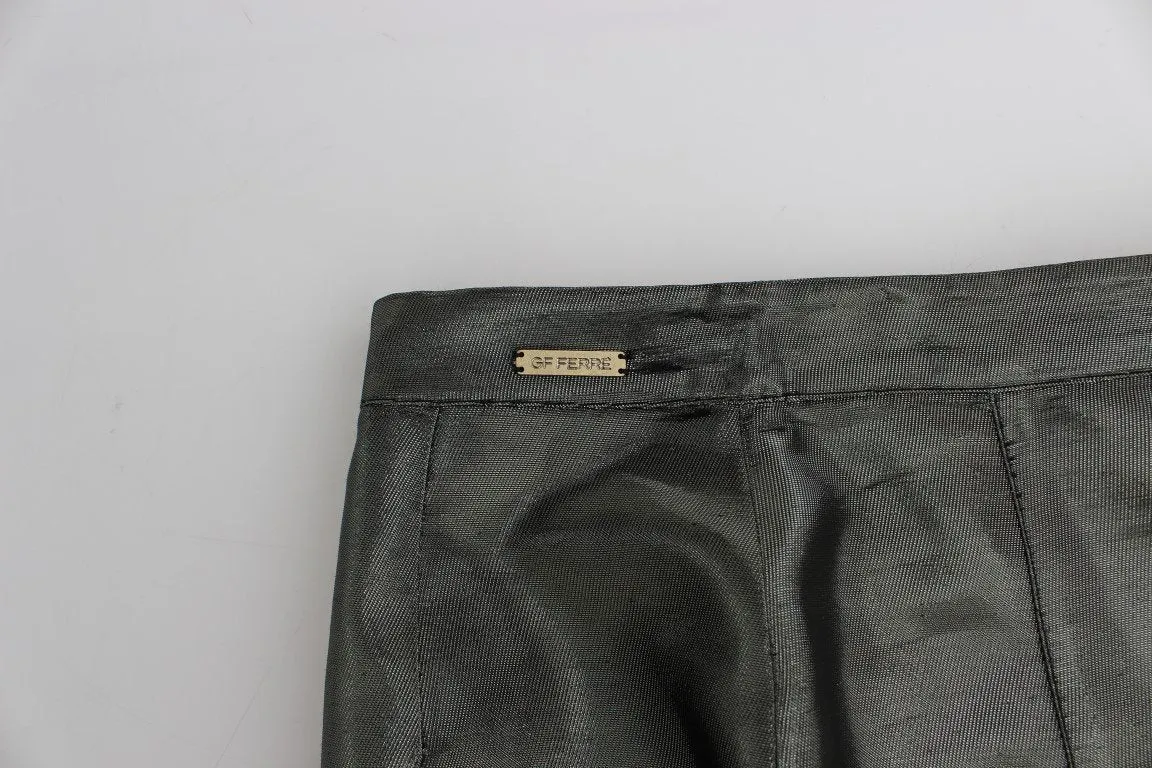 Silver Straight Pencil Skirt
