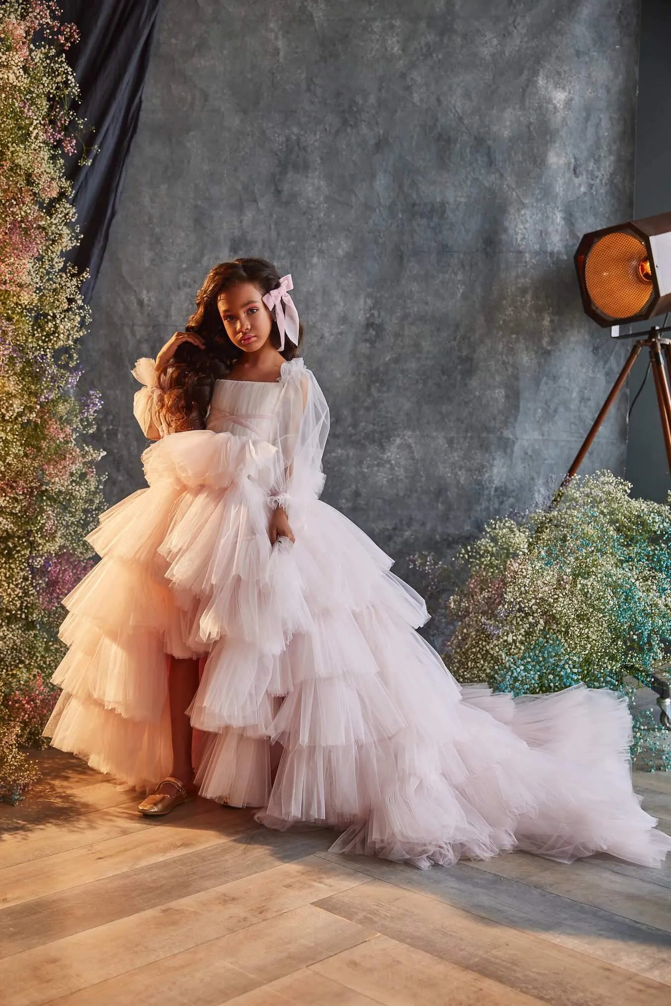 Special Occasion Dress with High-Low Ruffle Skirt