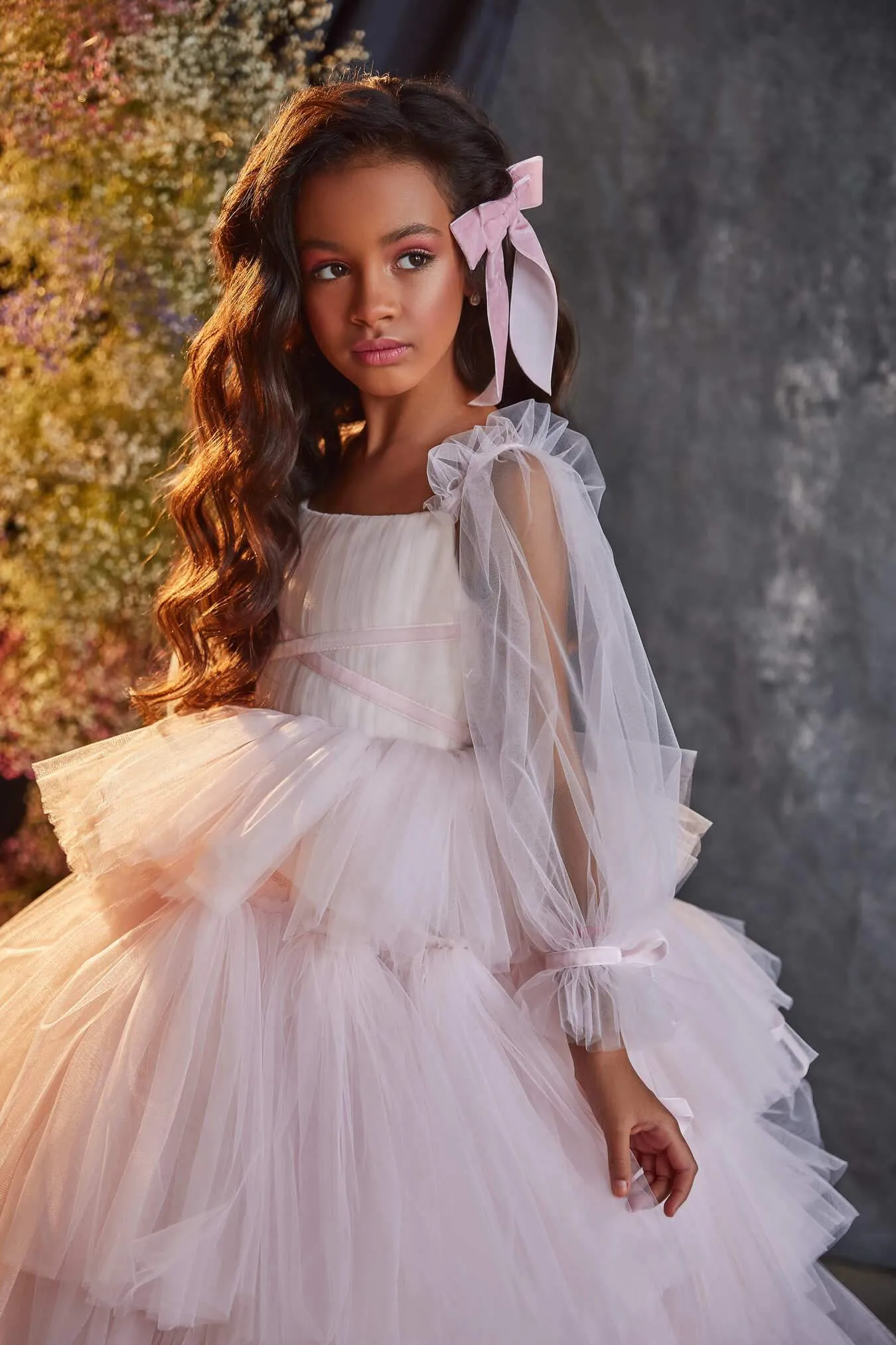 Special Occasion Dress with High-Low Ruffle Skirt