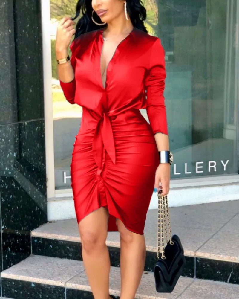 Splice Irregular Sexy Slim Dress