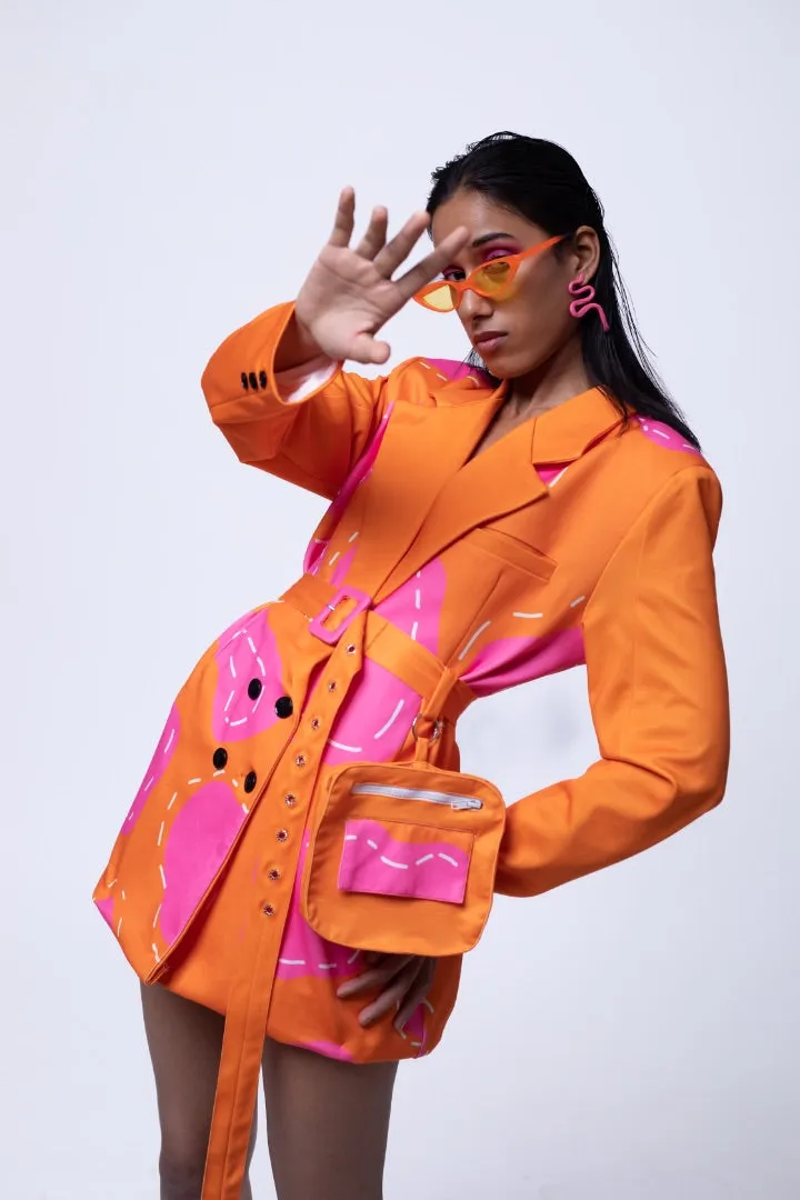 Spotted in Pink Blazer Dress