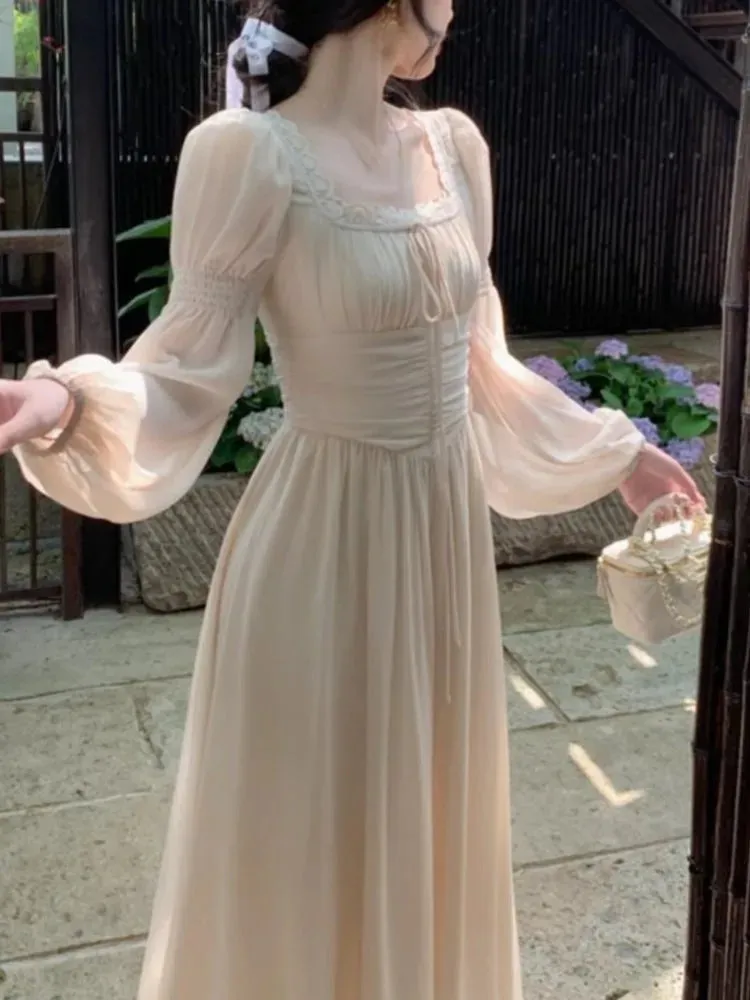 Spring Summer Women A-Line Midi Party Dress