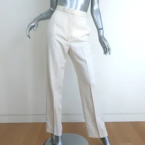 Stella McCartney High Waisted Trousers Cream Size 38 Straight Leg Pants