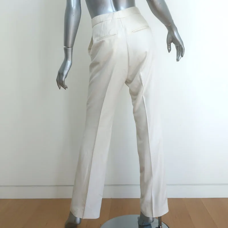 Stella McCartney High Waisted Trousers Cream Size 38 Straight Leg Pants