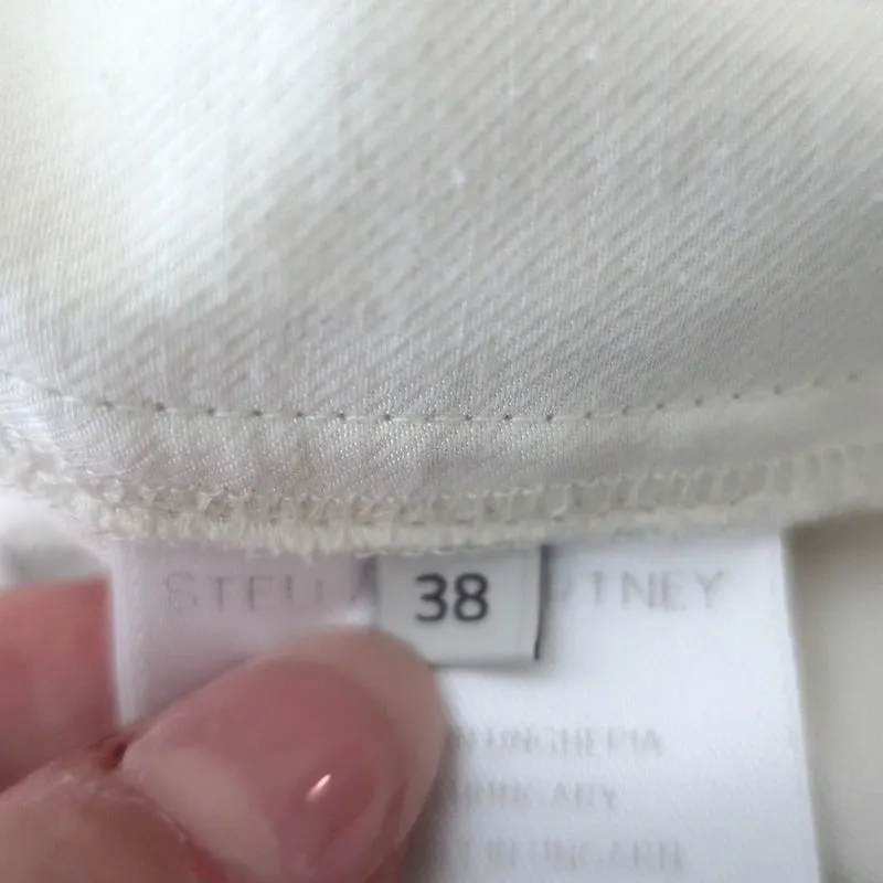 Stella McCartney High Waisted Trousers Cream Size 38 Straight Leg Pants