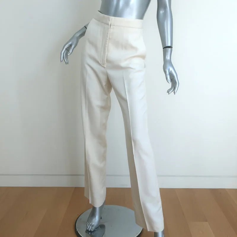 Stella McCartney High Waisted Trousers Cream Size 38 Straight Leg Pants