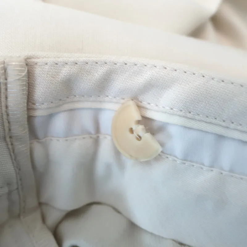 Stella McCartney High Waisted Trousers Cream Size 38 Straight Leg Pants