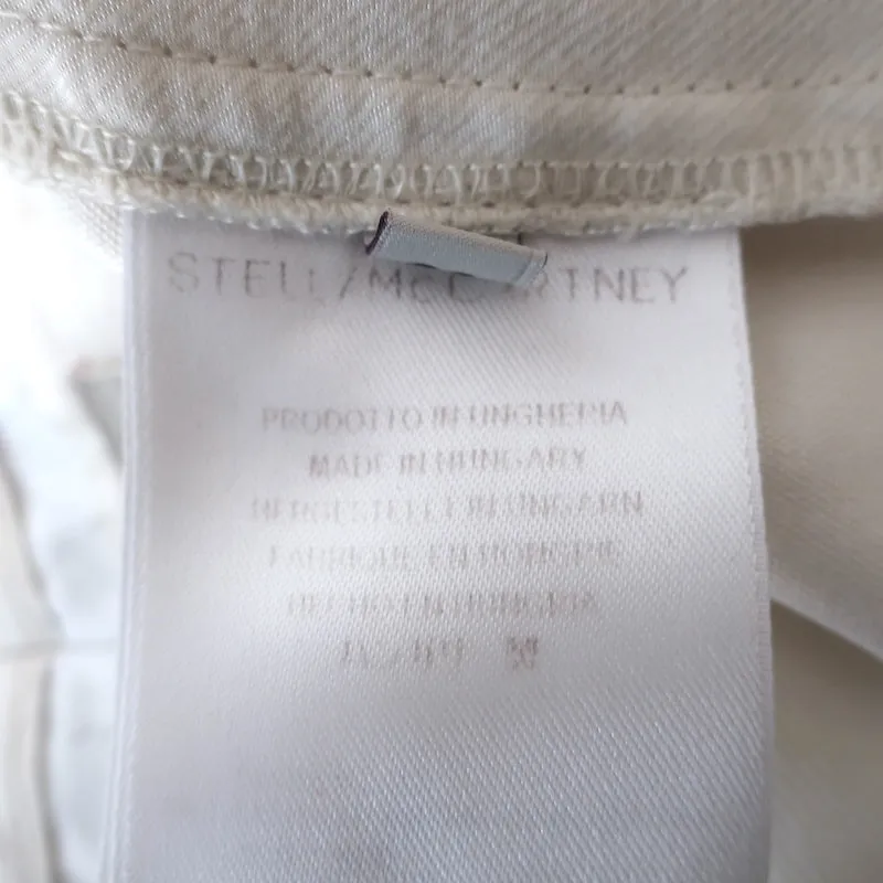 Stella McCartney High Waisted Trousers Cream Size 38 Straight Leg Pants