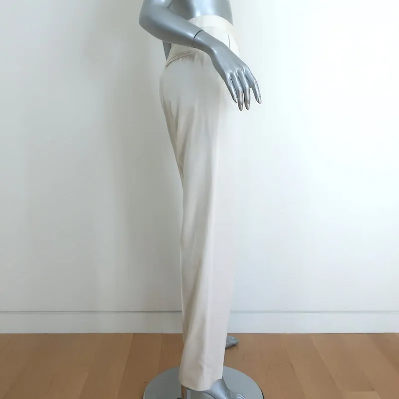 Stella McCartney High Waisted Trousers Cream Size 38 Straight Leg Pants