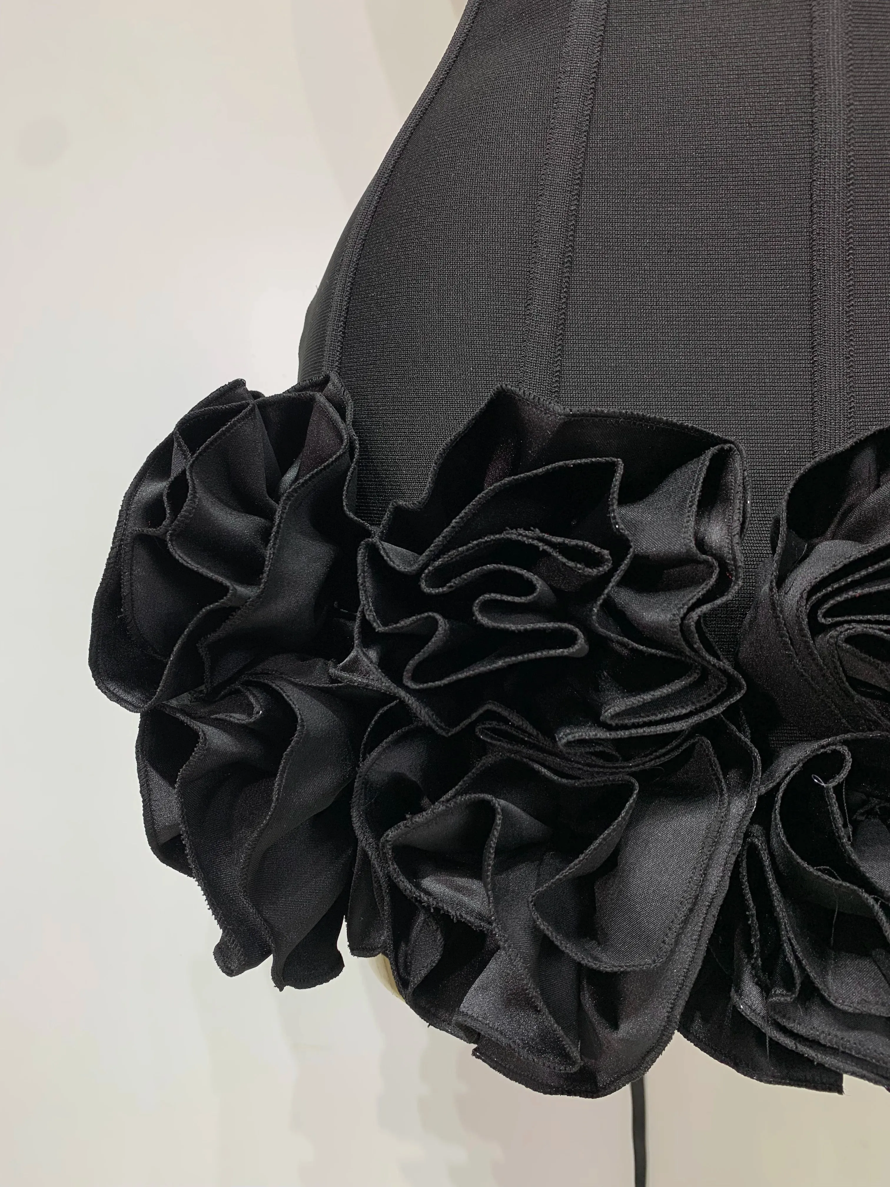 Strapless Flower Prom Gown Mini Dress