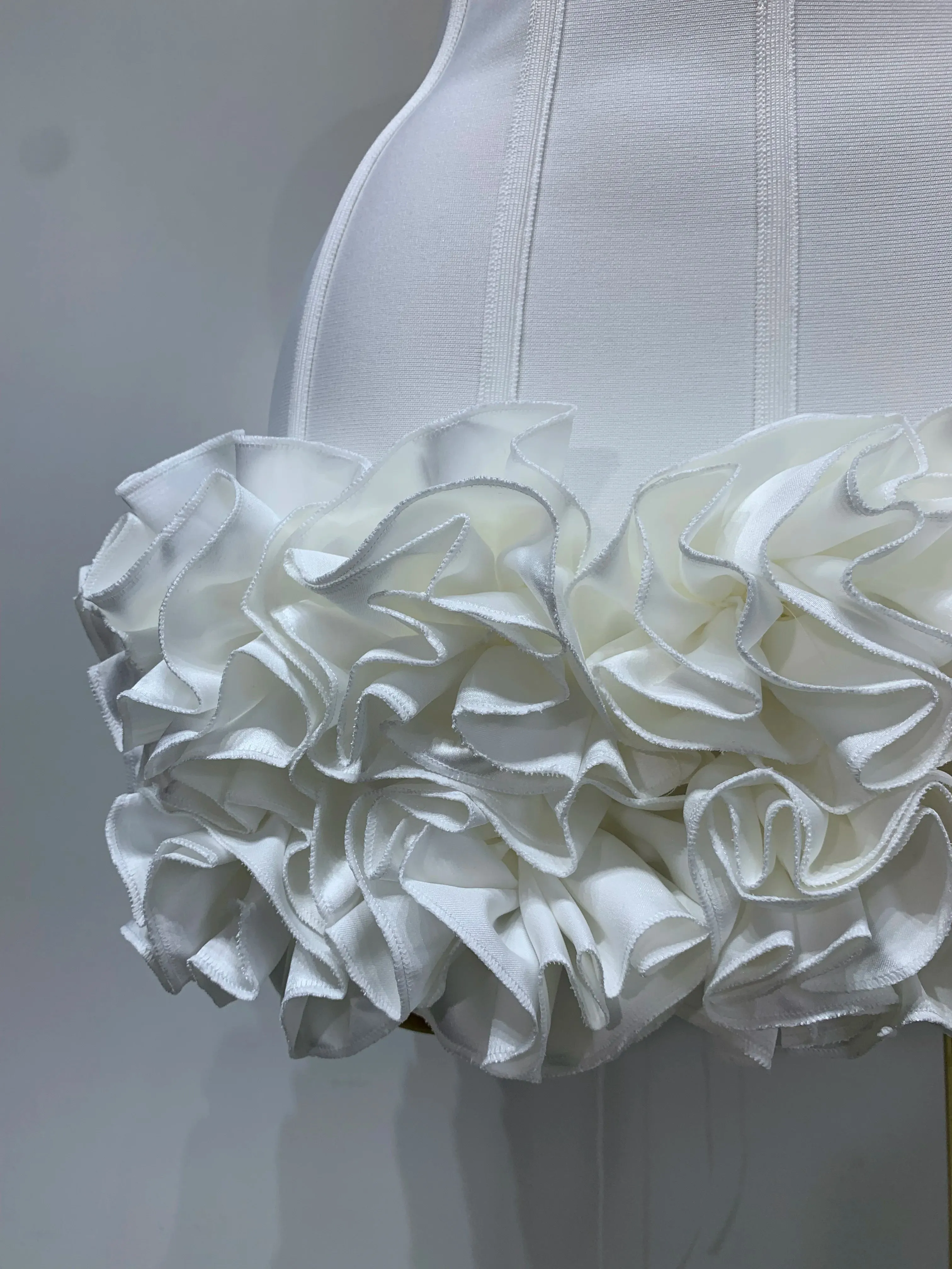 Strapless Flower Prom Gown Mini Dress