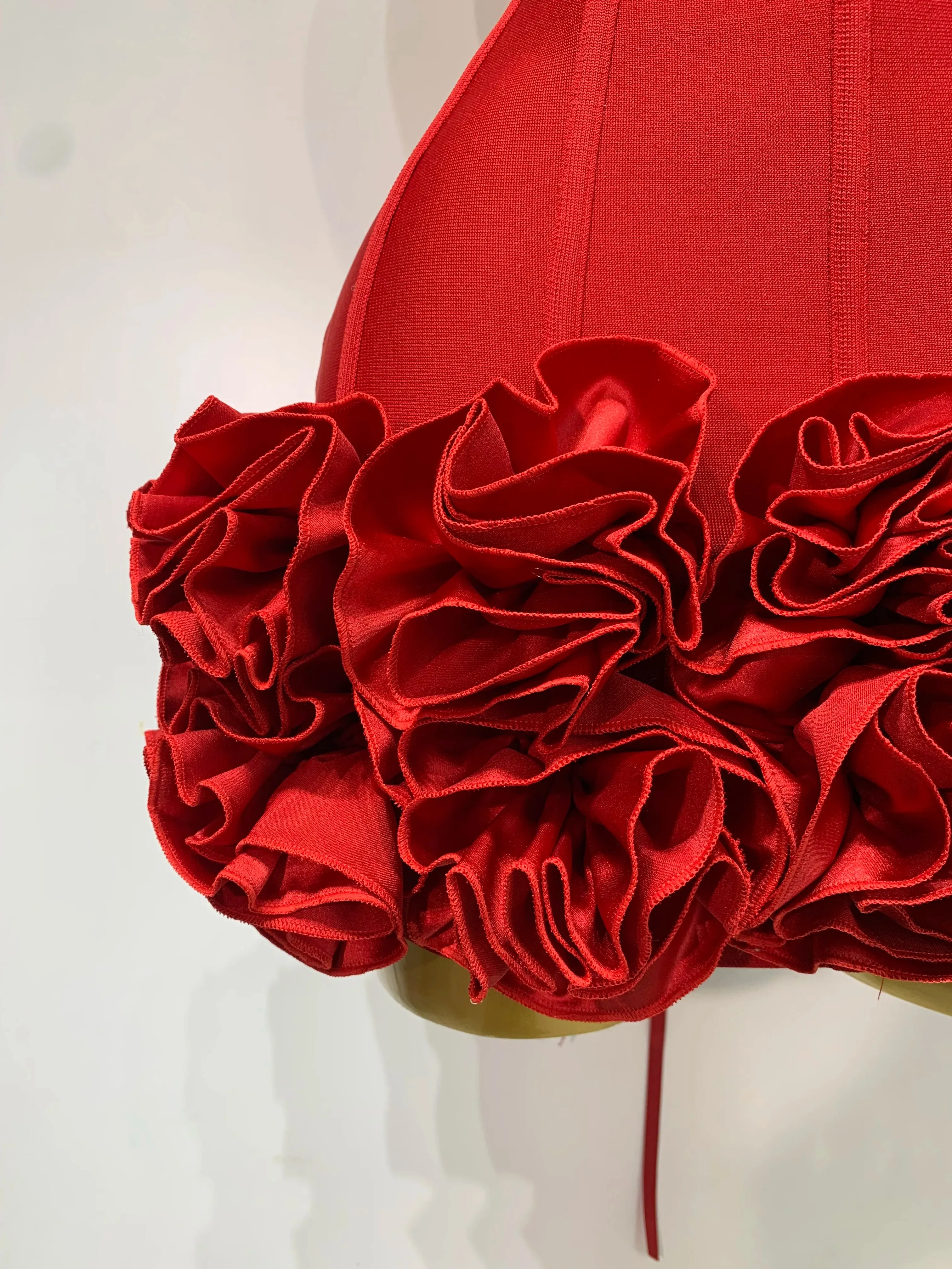 Strapless Flower Prom Gown Mini Dress