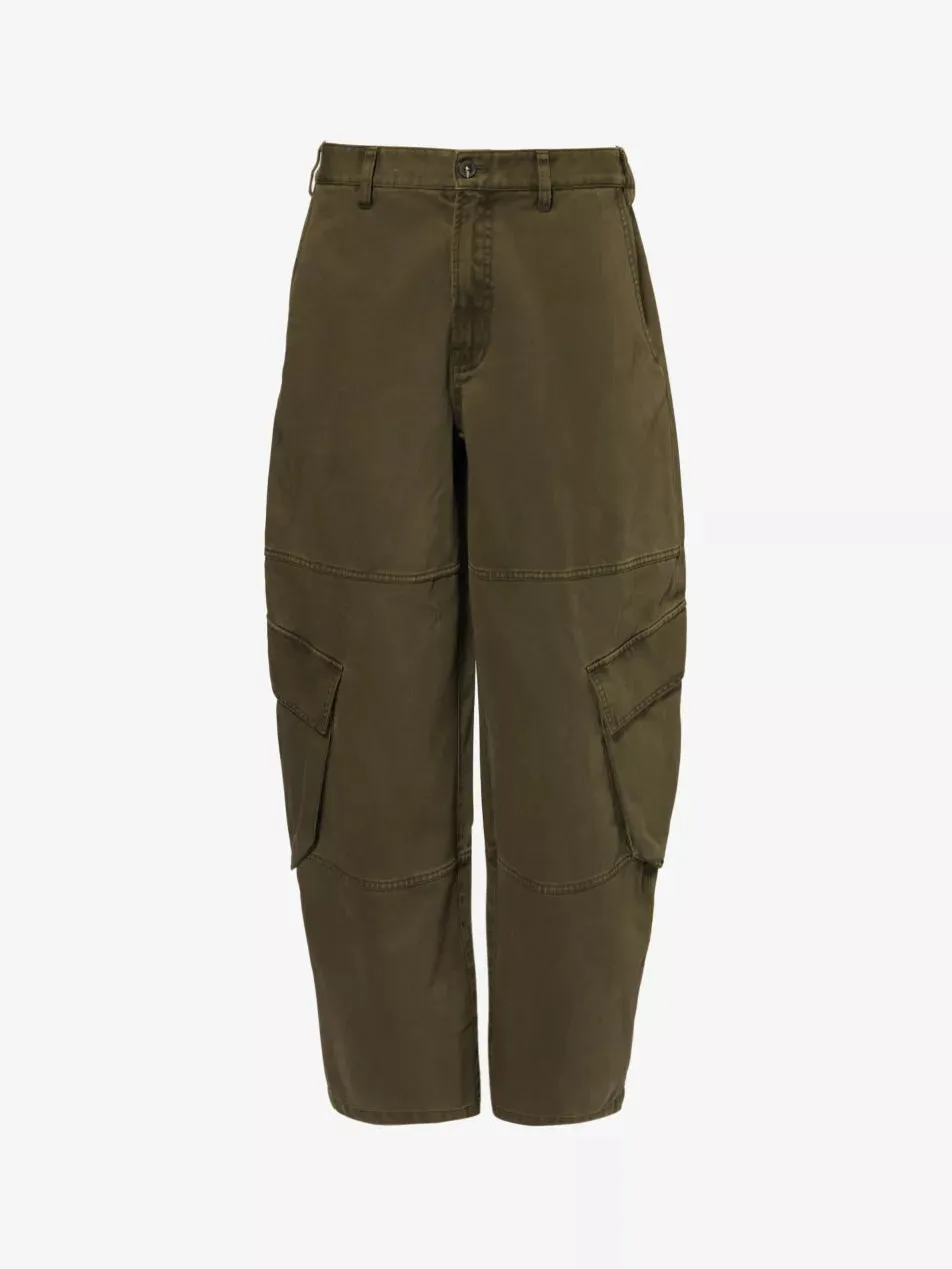 The Bubble Cargo multi-pockets wide-leg mid-rise cotton trousers