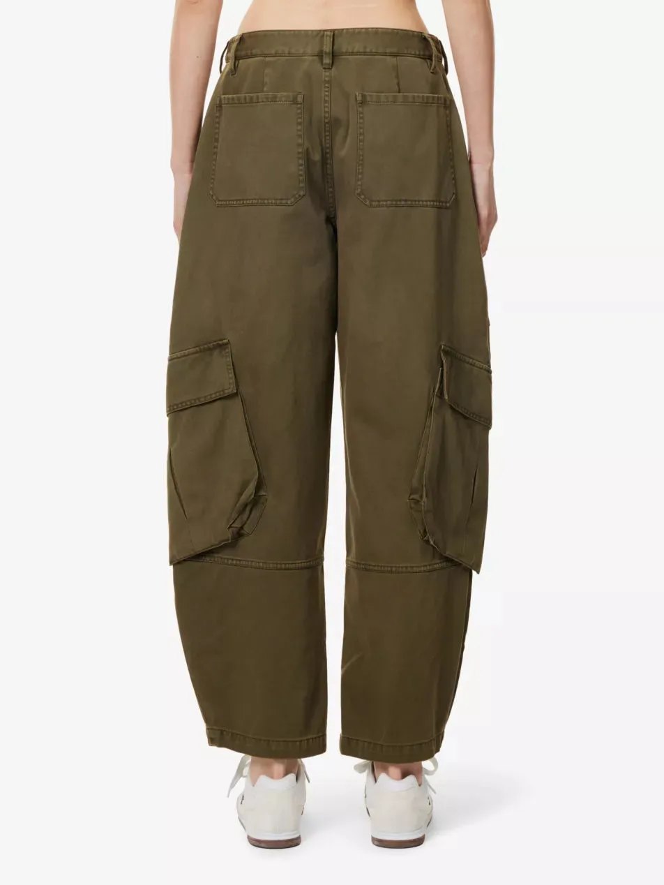 The Bubble Cargo multi-pockets wide-leg mid-rise cotton trousers