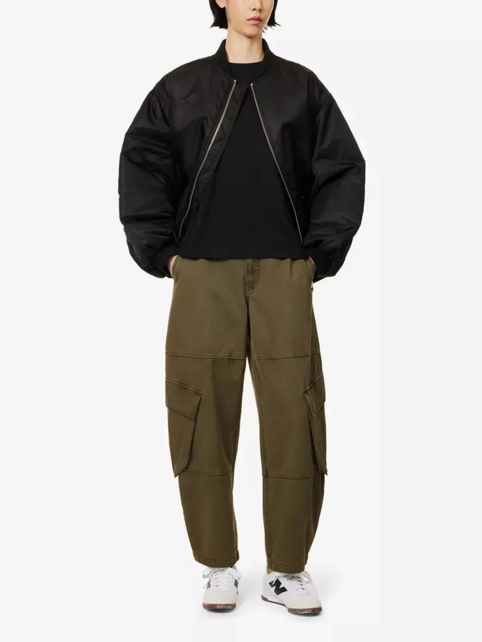 The Bubble Cargo multi-pockets wide-leg mid-rise cotton trousers