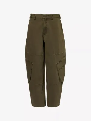 The Bubble Cargo multi-pockets wide-leg mid-rise cotton trousers