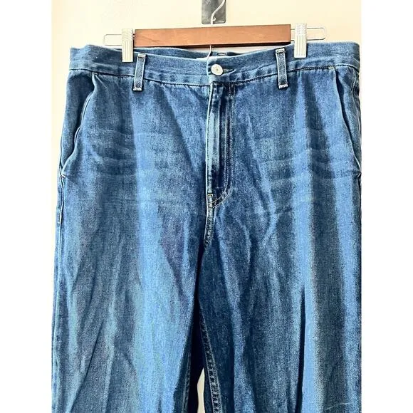 Trave Joan Full Wide Leg Trouser Jeans •Women 30• Straight Walk This Way $295