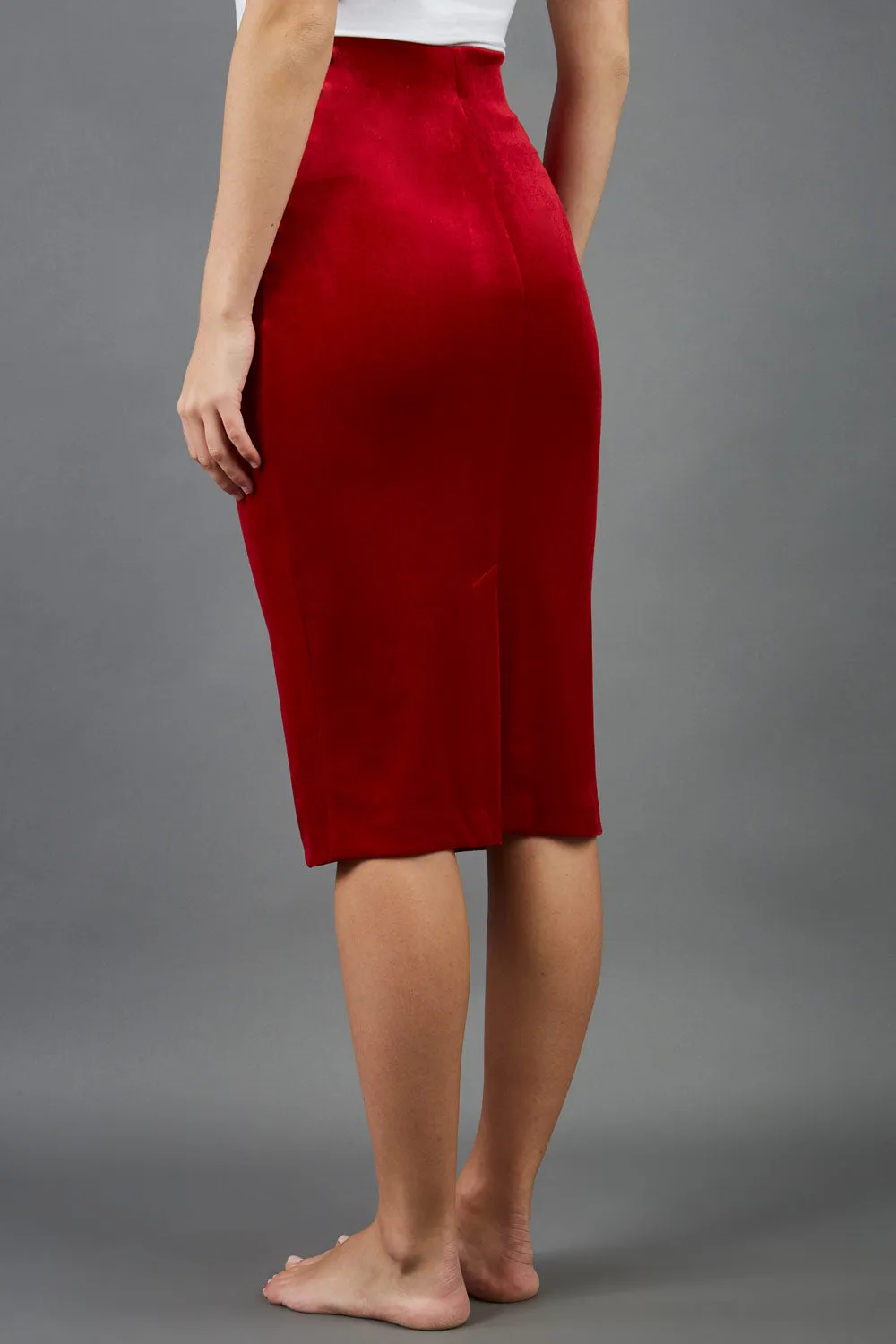 Triste Velvet Pencil Skirt