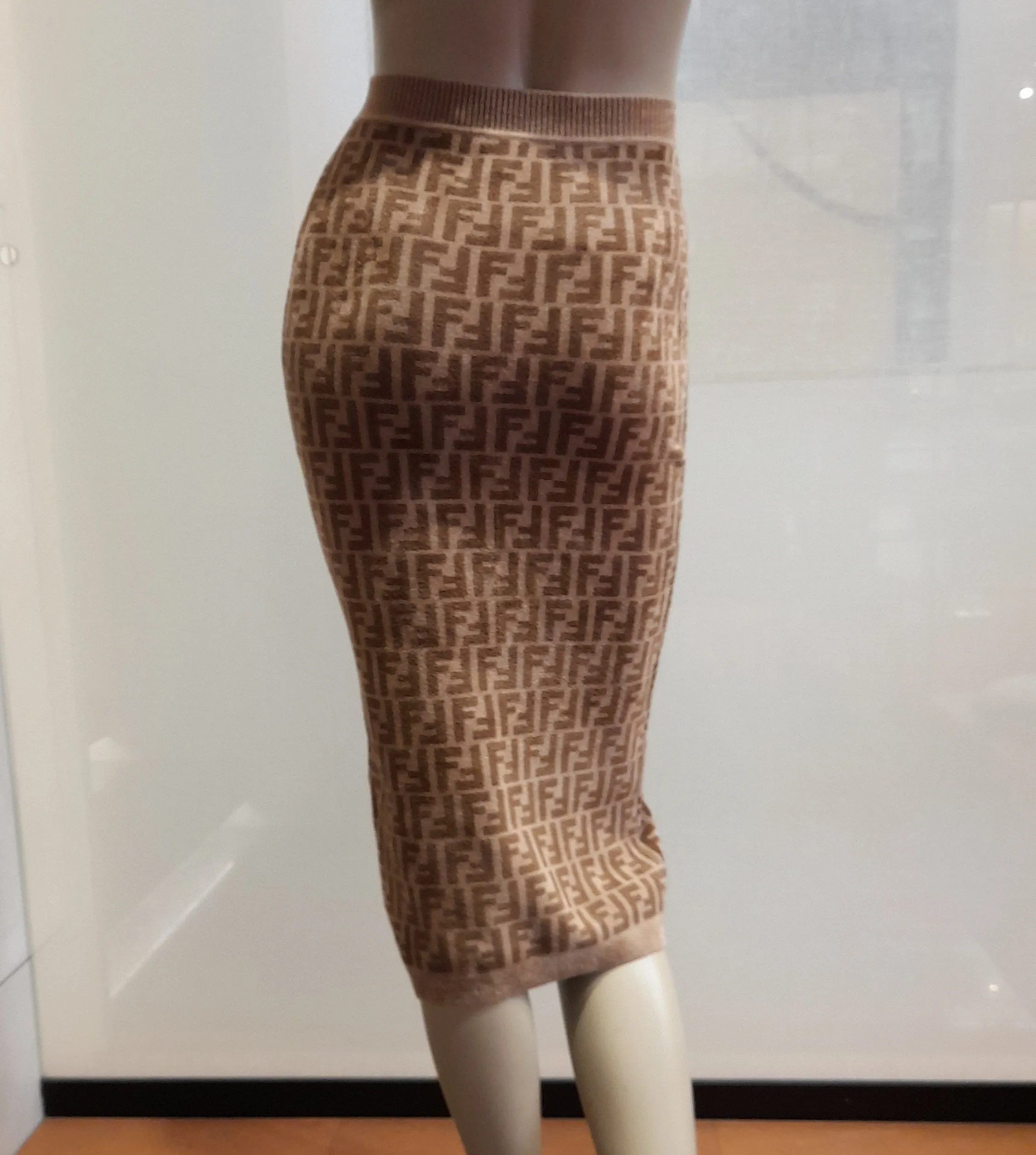 Velvet pencil skirt
