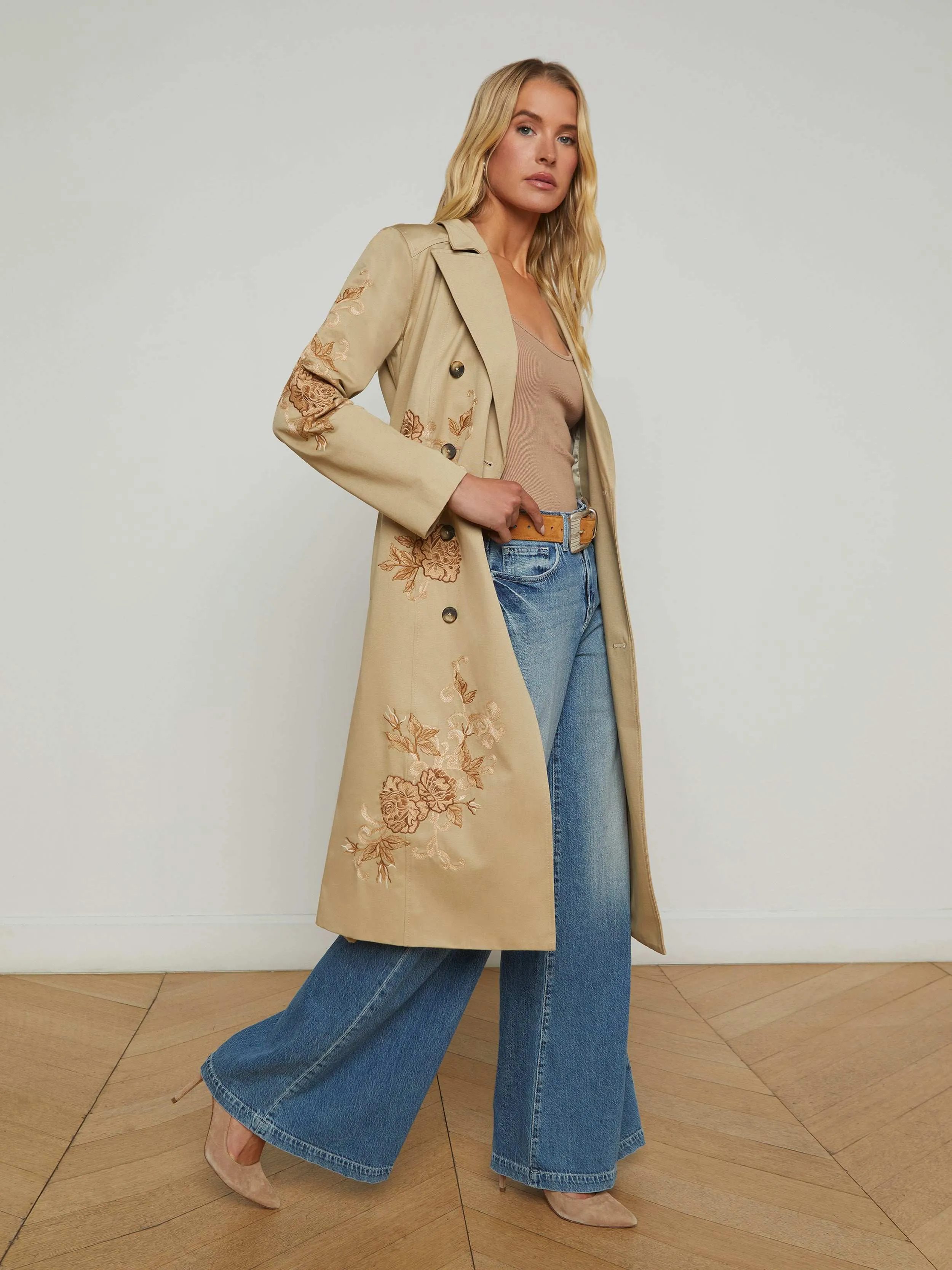 Venus Embroidered Trench Coat