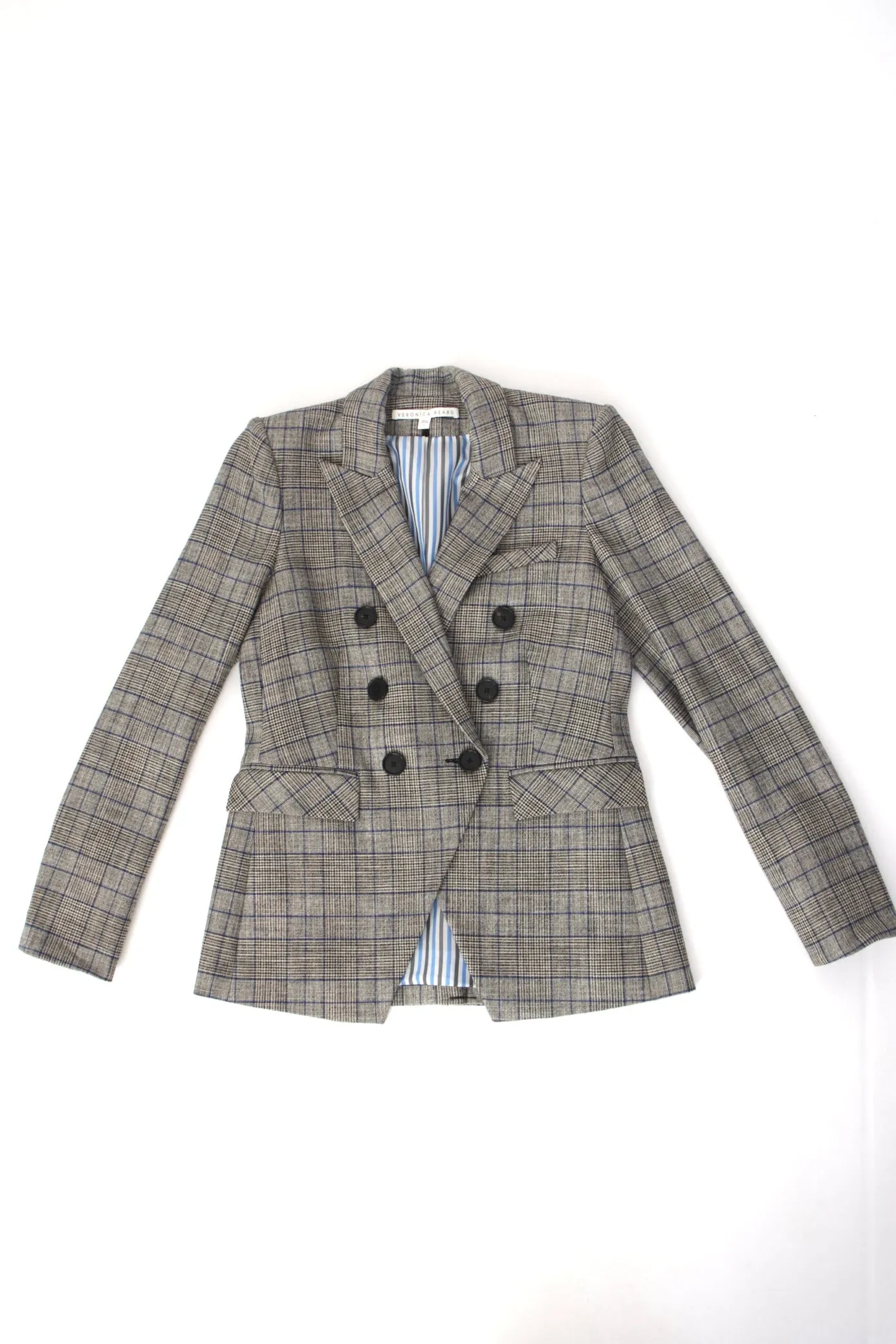 Veronica Beard Plaid Double-Breasted Blazer